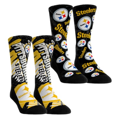 Pittsburgh Steelers Rock Em Unisex Team Blast Two-Pack Crew Socks