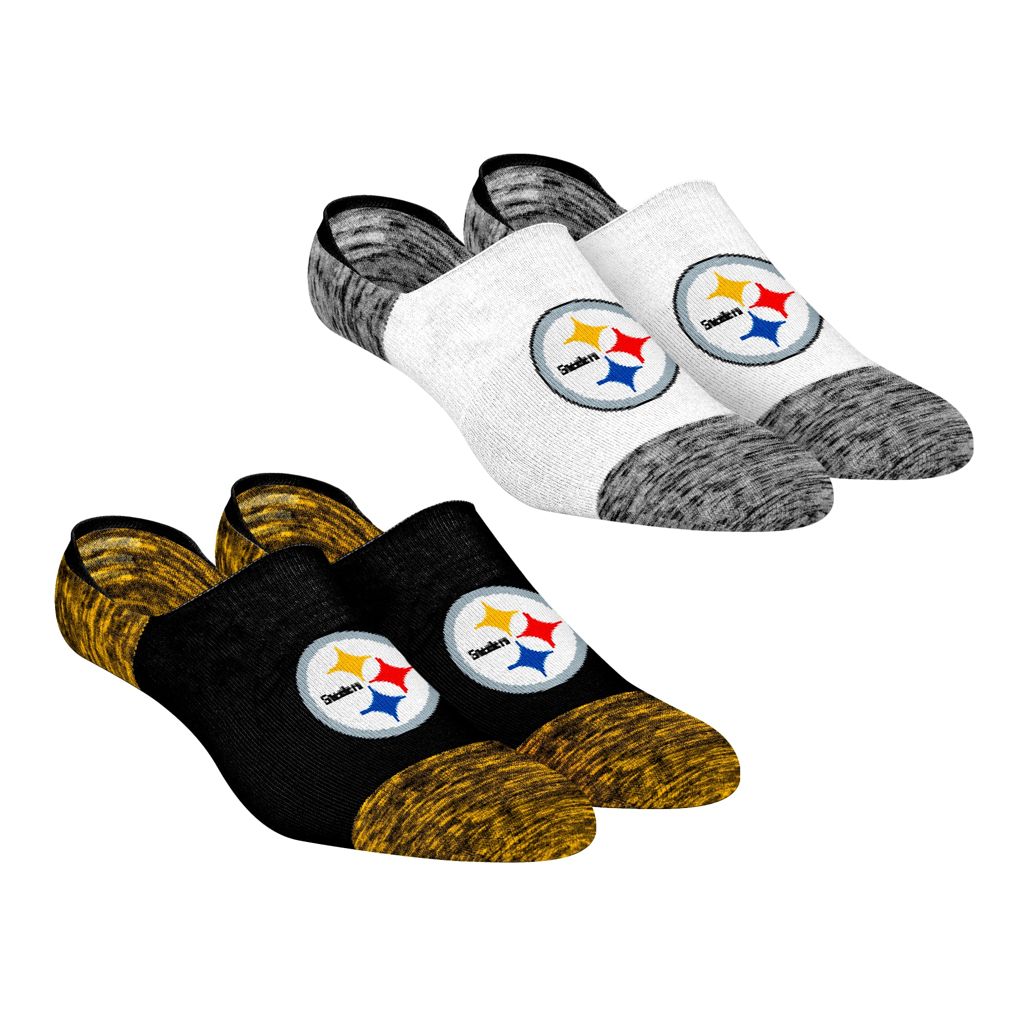 Chaussettes invisibles unisexes Rock Em Pittsburgh Steelers, lot de deux, couleur chinée