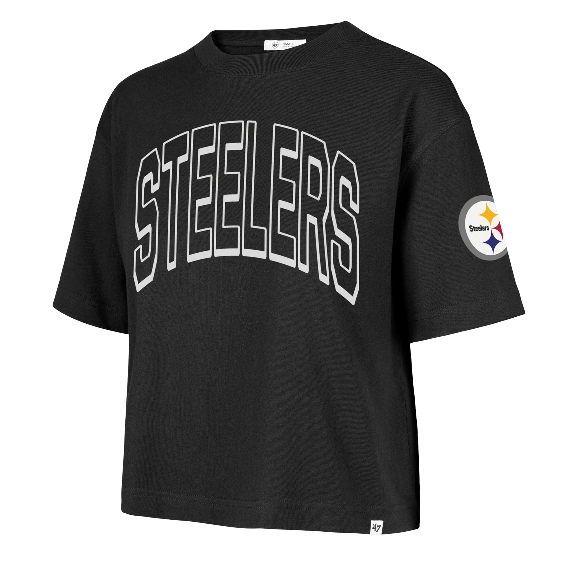 Women's '47 Black Pittsburgh Steelers Call Out Reed City T-Shirt