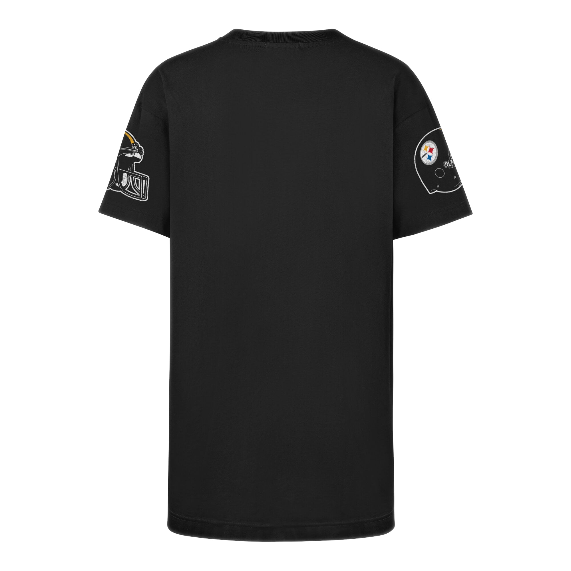 Robe t-shirt oversize Pittsburgh Steelers noire pour femme, ornée de pierres précieuses, modèle 47