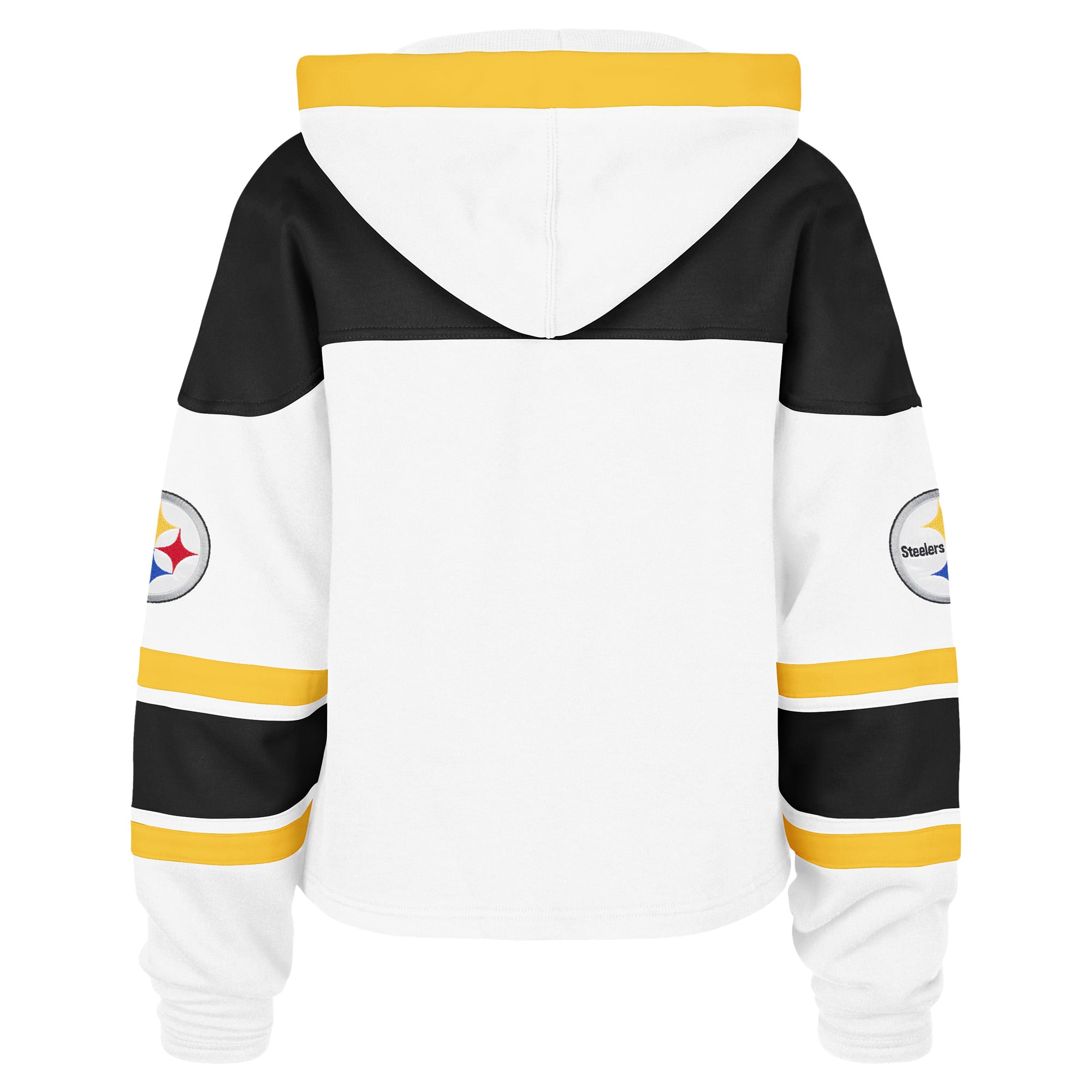 Women's '47 White Pittsburgh Steelers Cut Thru Superior Lacer Hoodie