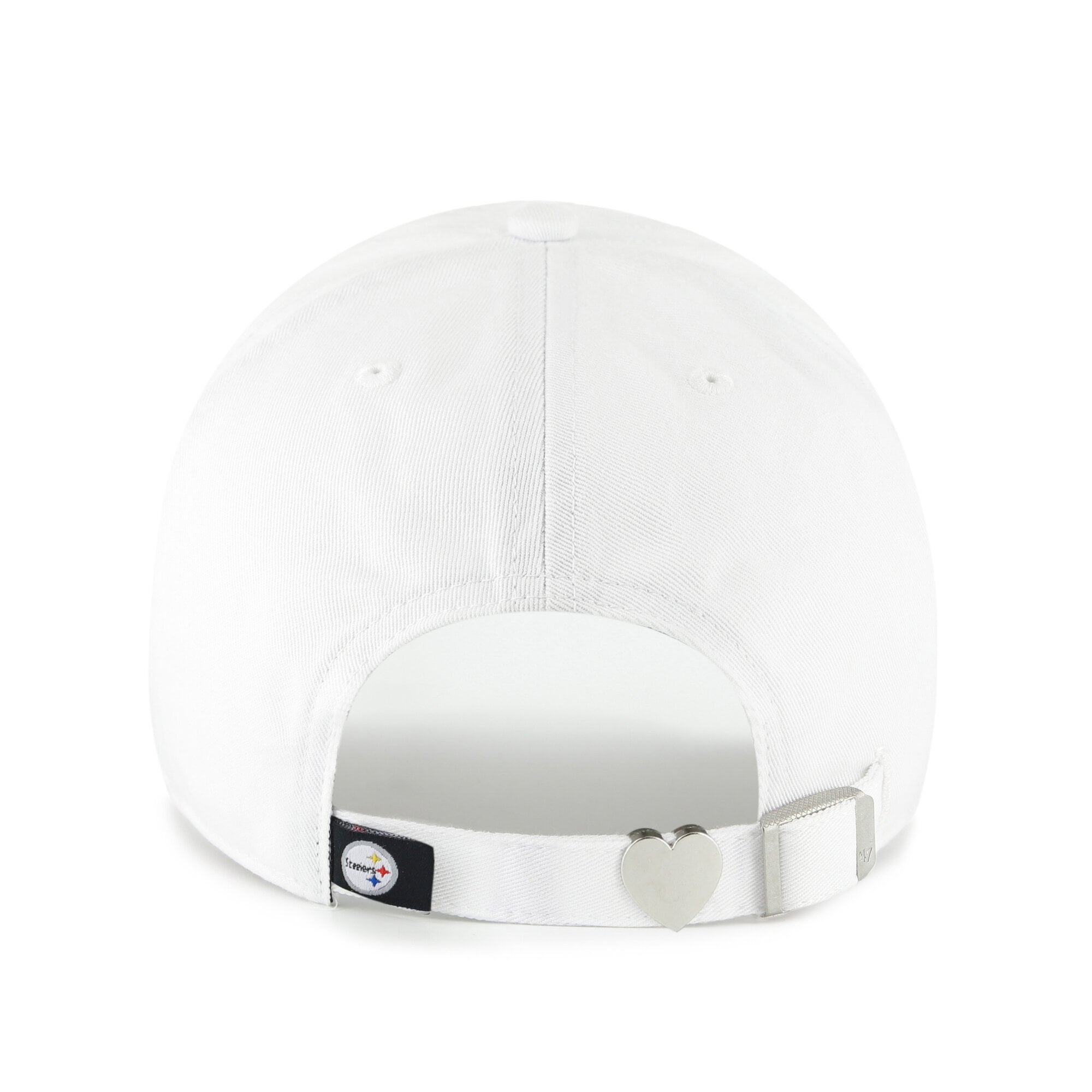 Women's '47 White Pittsburgh Steelers Trendy Script Clean Up Adjustable Hat
