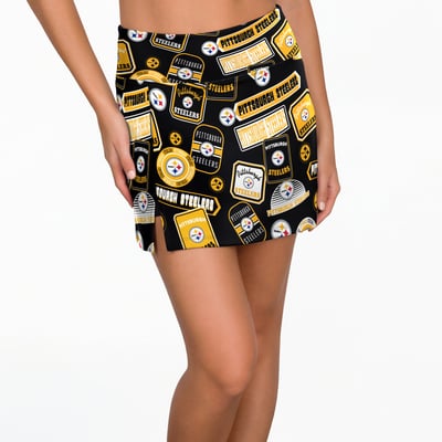 Pittsburgh Steelers Concepts Sport Women's Grady Sleep Skort - Black
