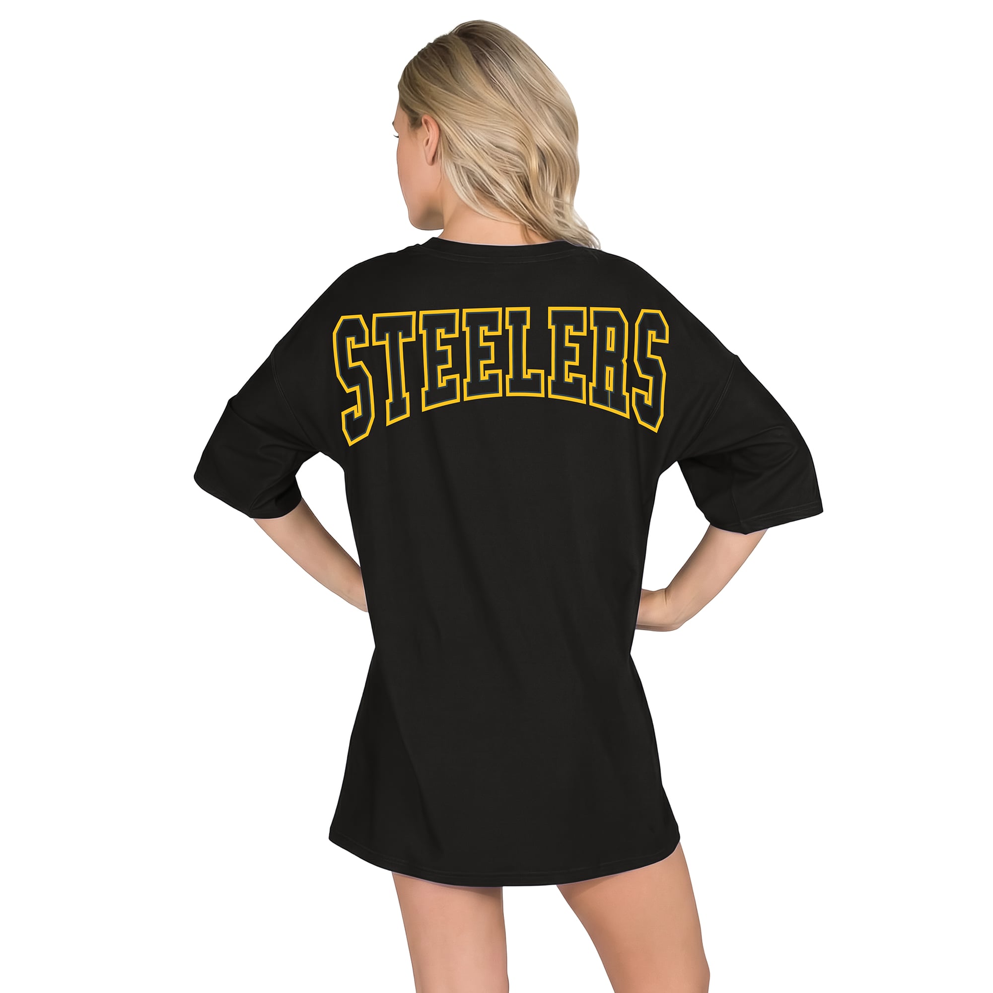 Women's Concepts Sport Black Pittsburgh Steelers Mosaic Knit Nightdress