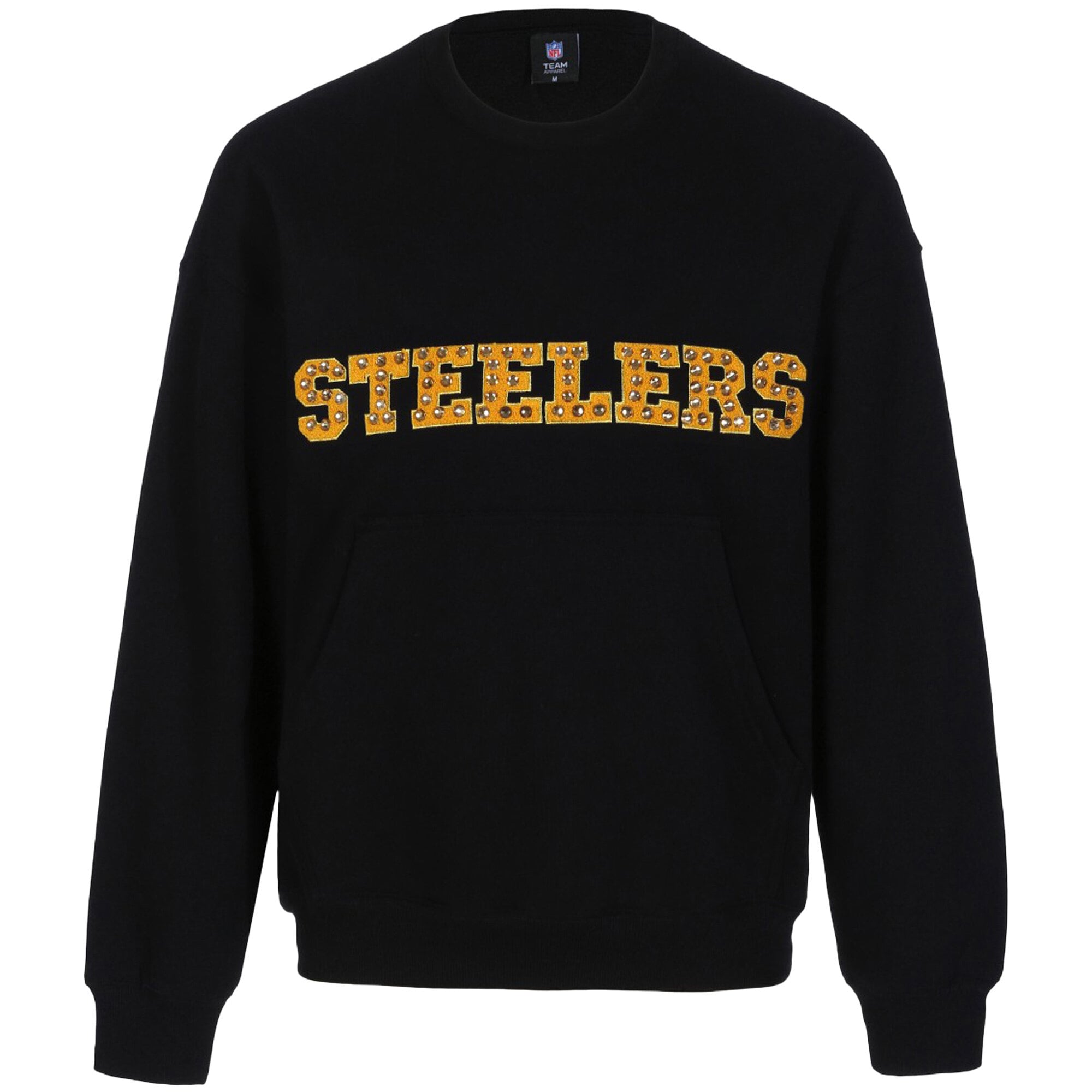 Sweat-shirt à bijoux en chenille noire FABGATING by Cuce Pittsburgh Steelers pour femme