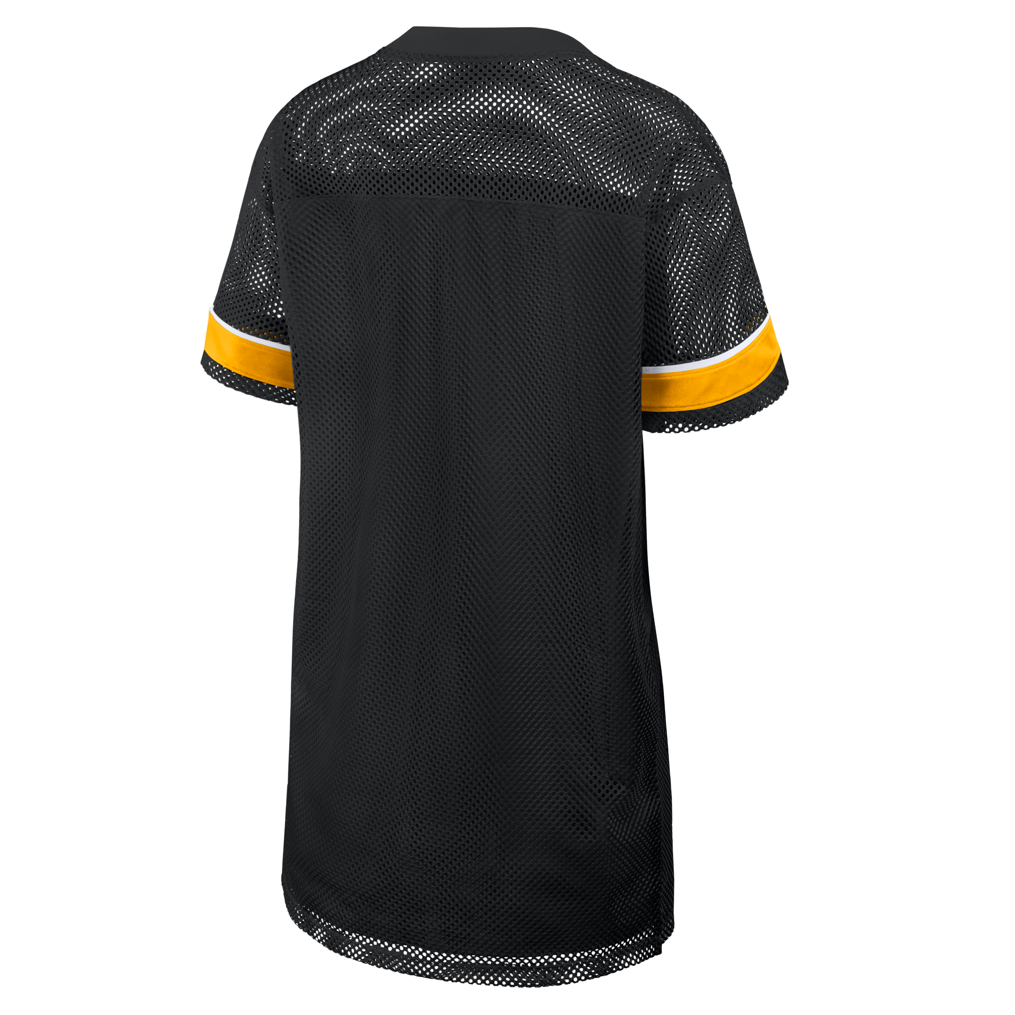 Women's Fanatics  Black Pittsburgh Steelers Oversized Team First Deep Route Mesh V-Neck Dress