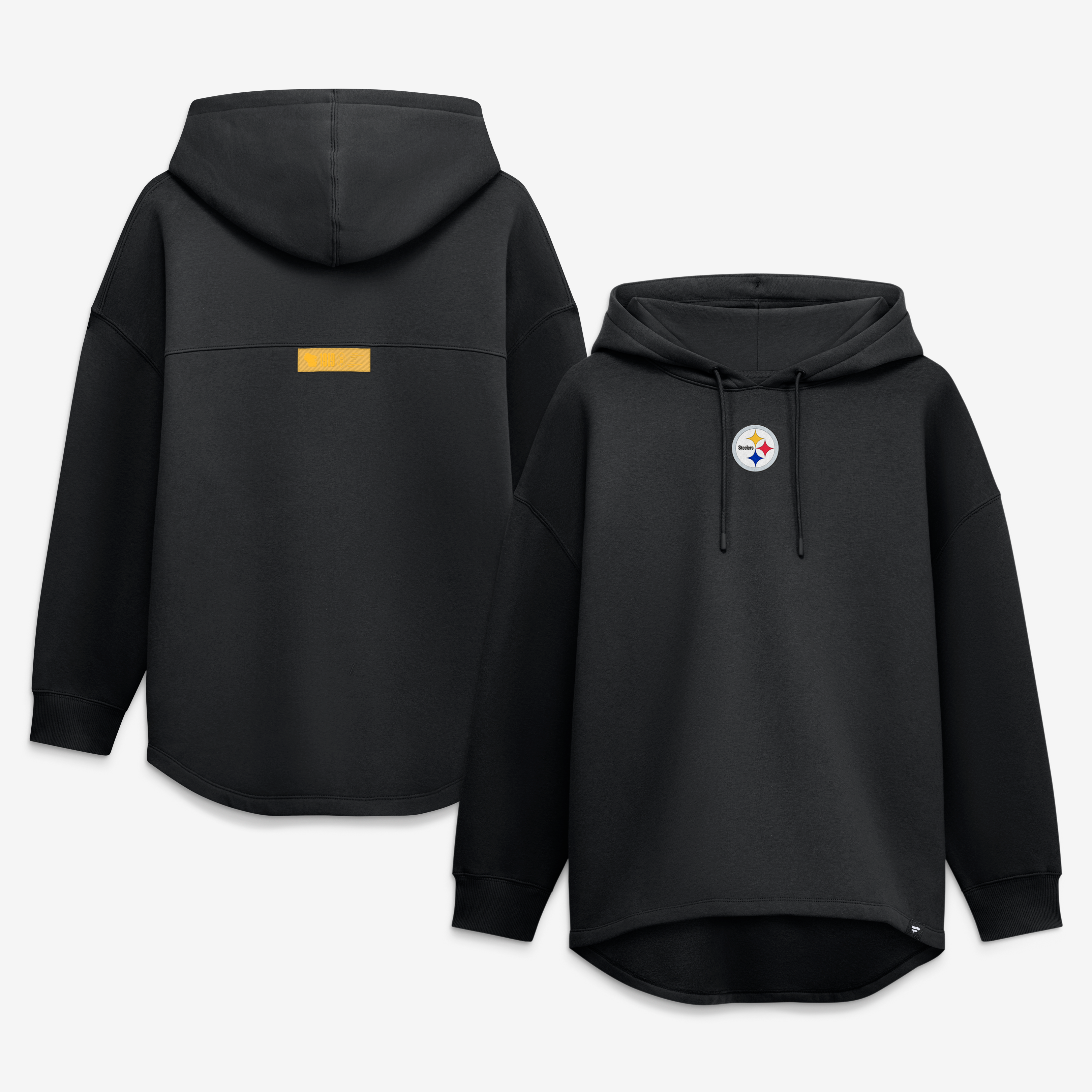 Sweat à capuche tunique oversize noir Pittsburgh Steelers pour femme (Fanatics)
