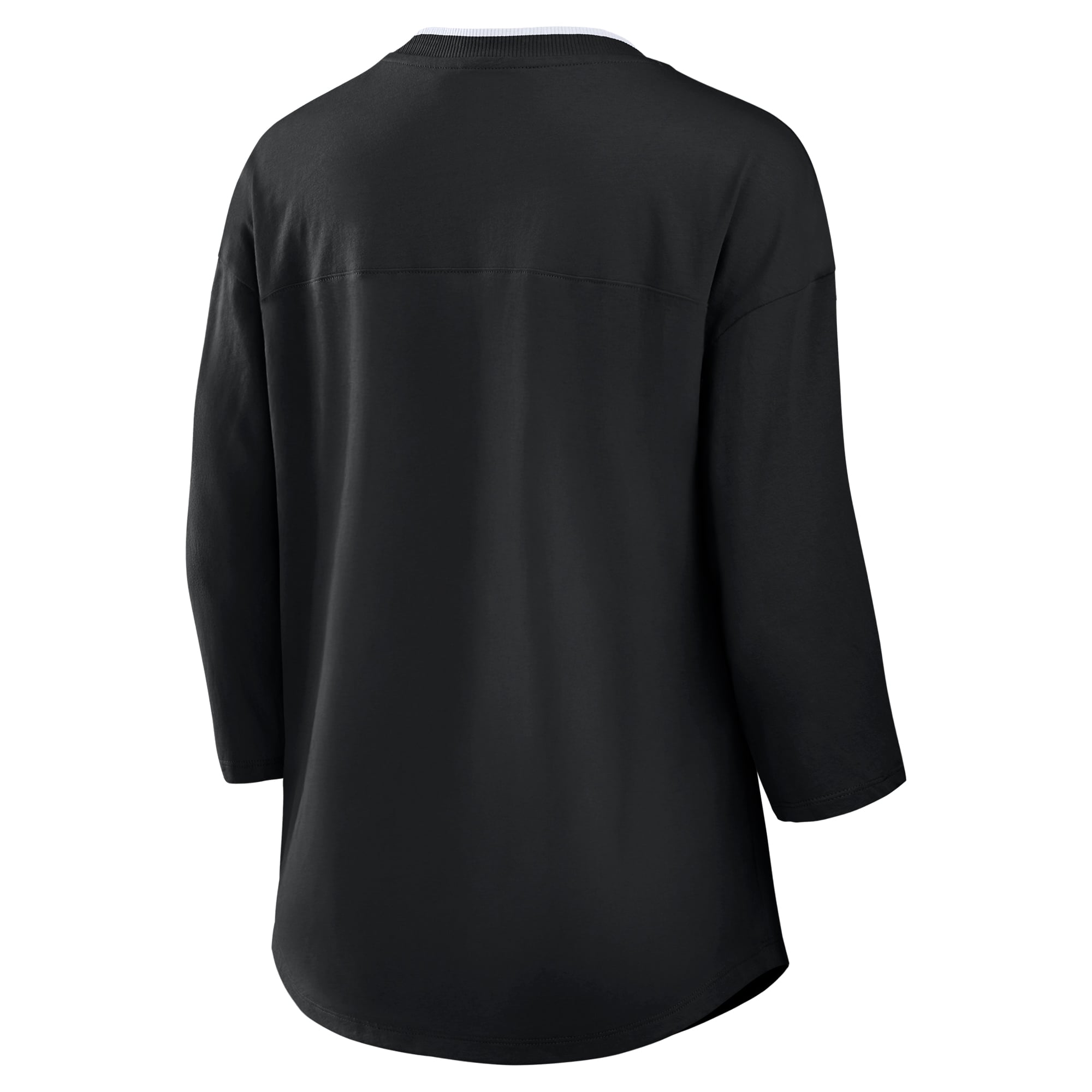 T-shirt à manches 3/4 et col en V Fanatics noir pour femmes, Pittsburgh Steelers, grandes tailles, style trompeur