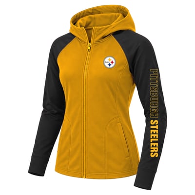 Pittsburgh Steelers Fanatics Women's Plus Size Cornerback Blitz Full-Zip Hoodie - Gold/Black