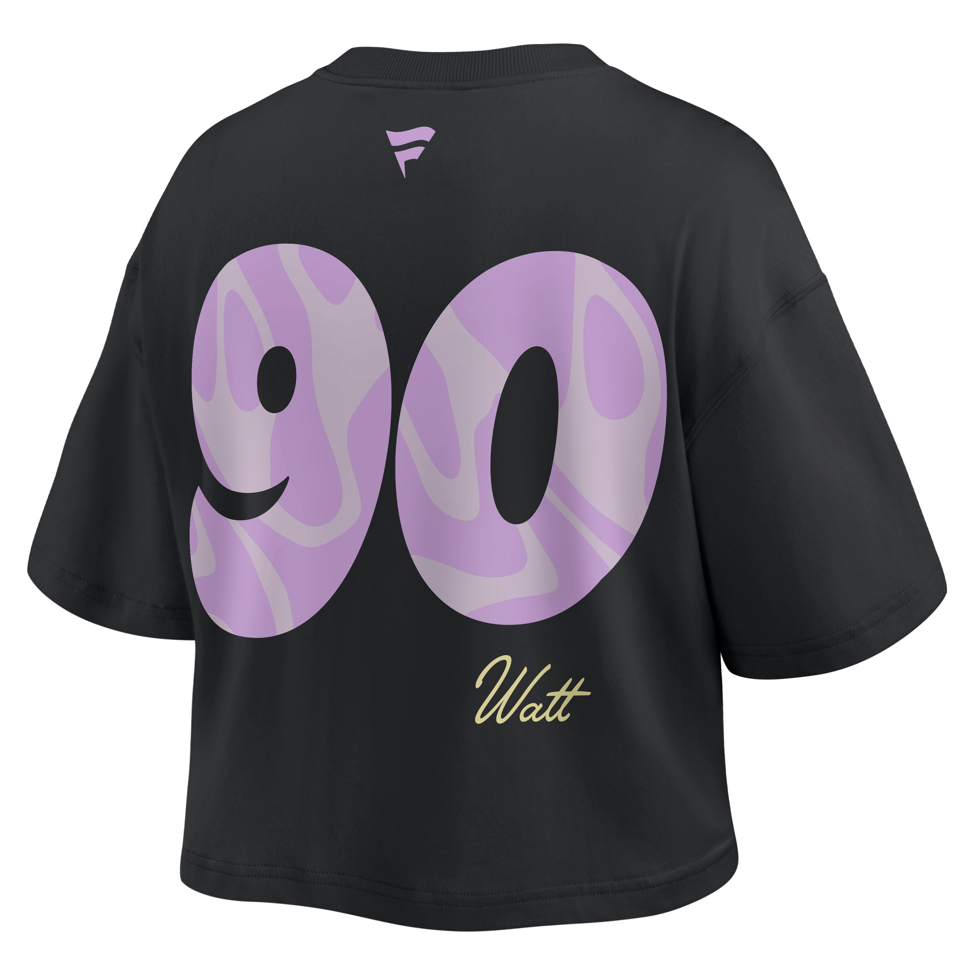 Women's Fanatics T.J. Watt Black Pittsburgh Steelers Fashion Cropped T-Shirt