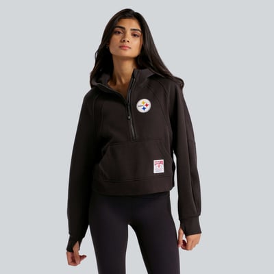 Sweat à capuche zippé oversize Pittsburgh Steelers lululemon pour femme - Noir