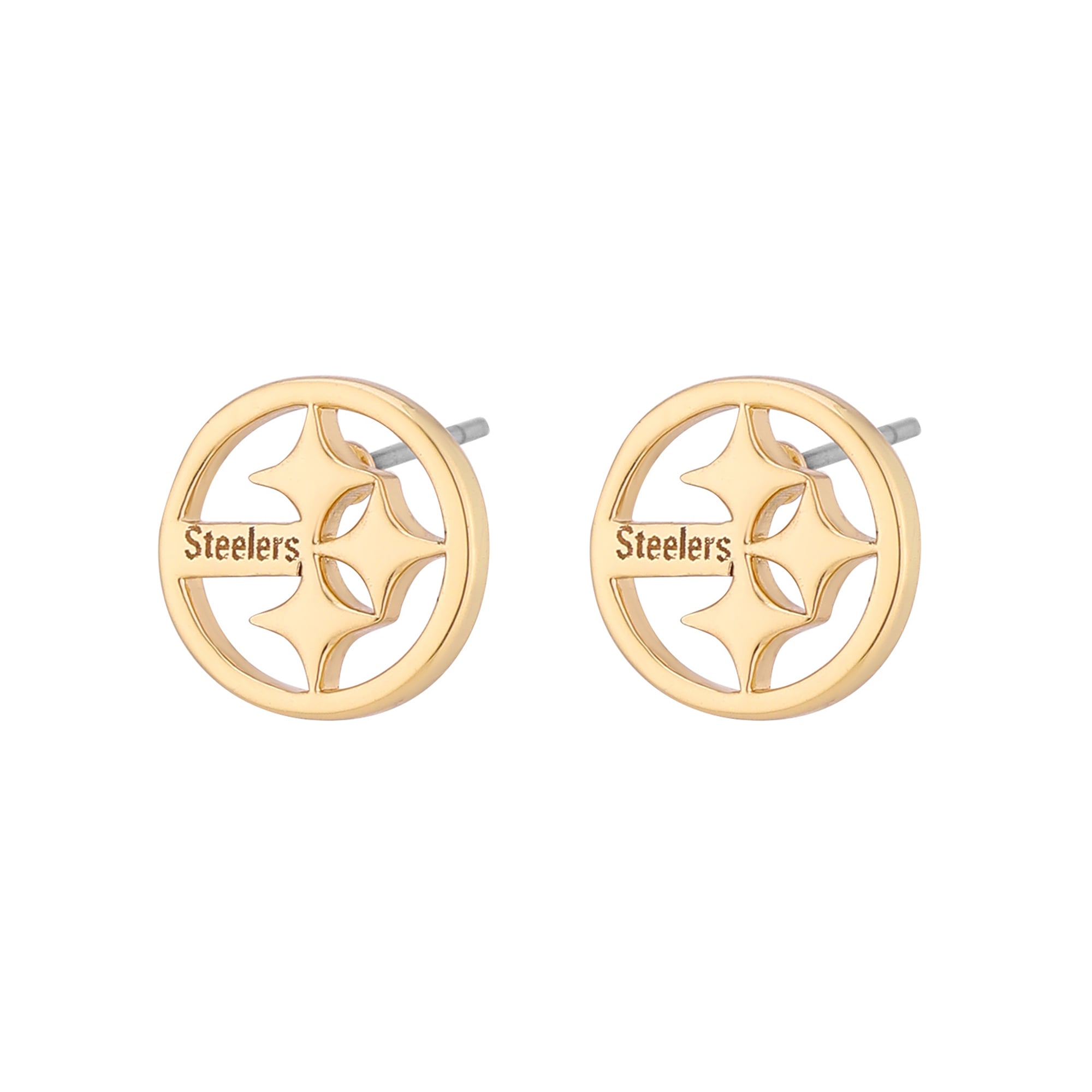 Boucles d'oreilles puces pour femmes LUV AJ Gold Pittsburgh Steelers Logo