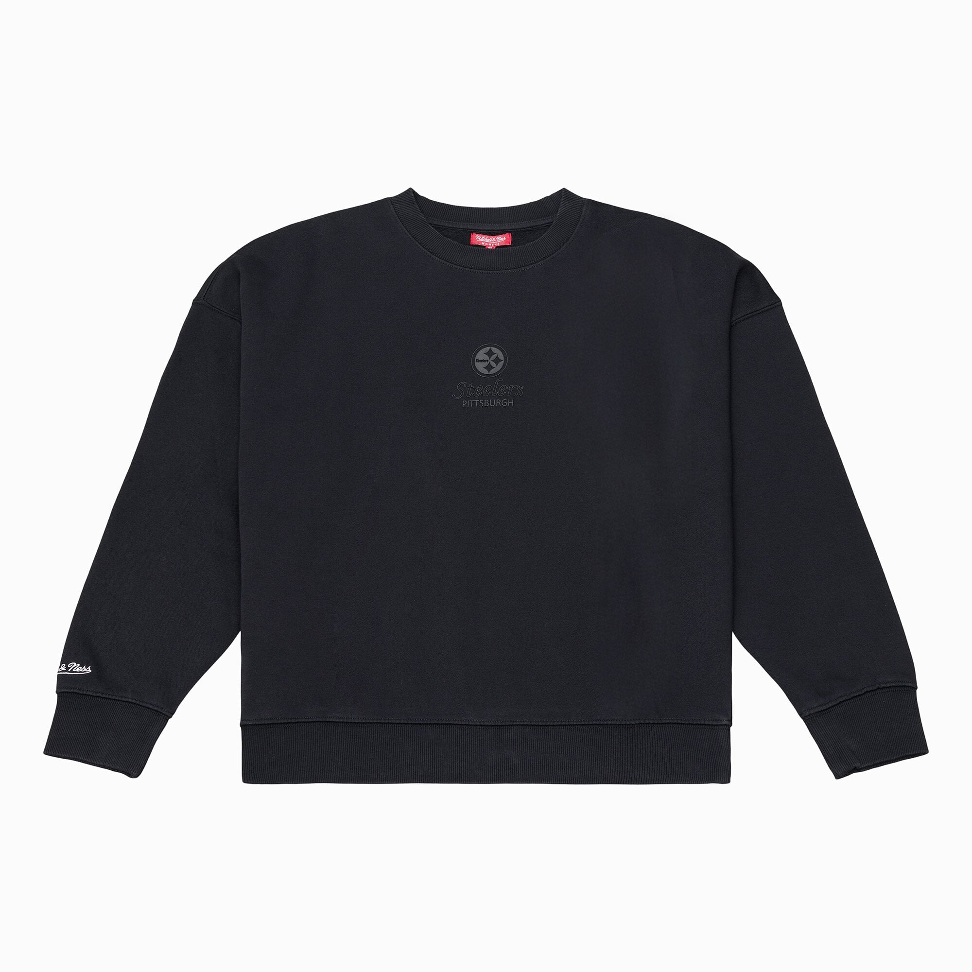 Women's Mitchell & Ness Pittsburgh Steelers Core Essentials Micro Logo Fleece Sweatshirt