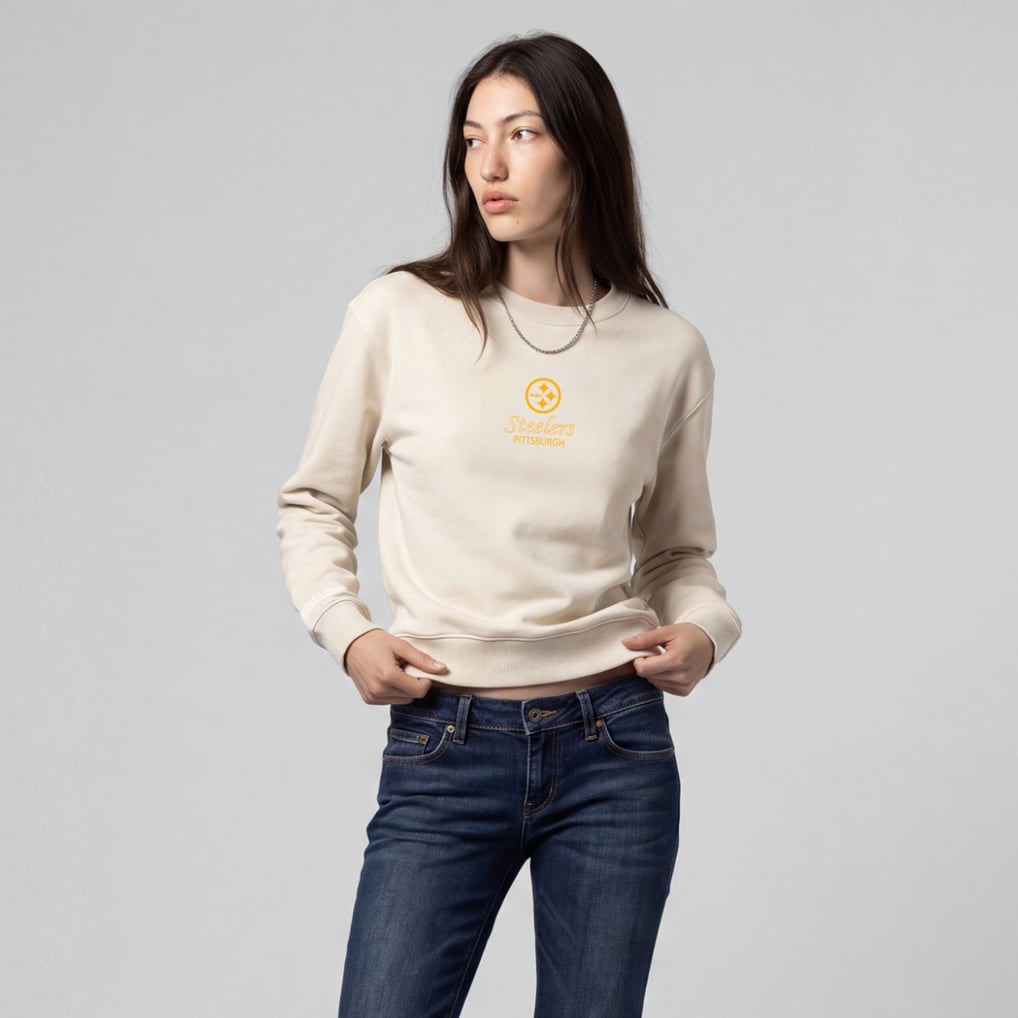 Mitchell & Ness Damen-Fleece-Sweatshirt mit cremefarbenem Pittsburgh ...