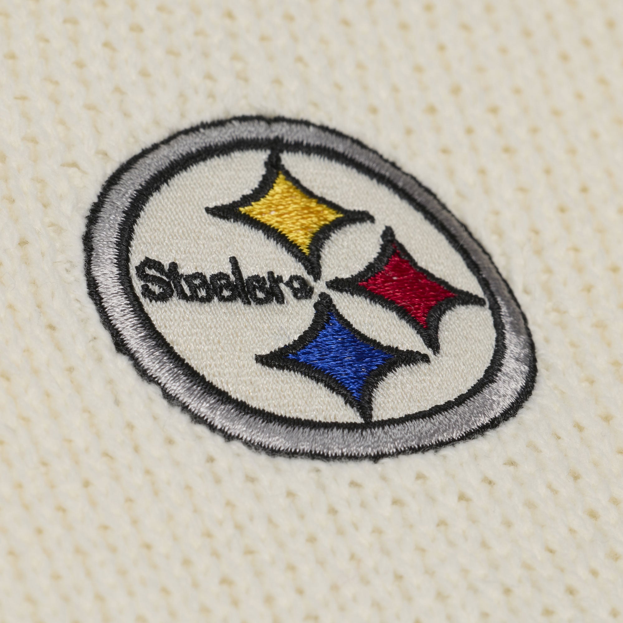 Women's Mitchell & Ness Cream/Black Pittsburgh Steelers Retro Roots V-Neck Sweater
