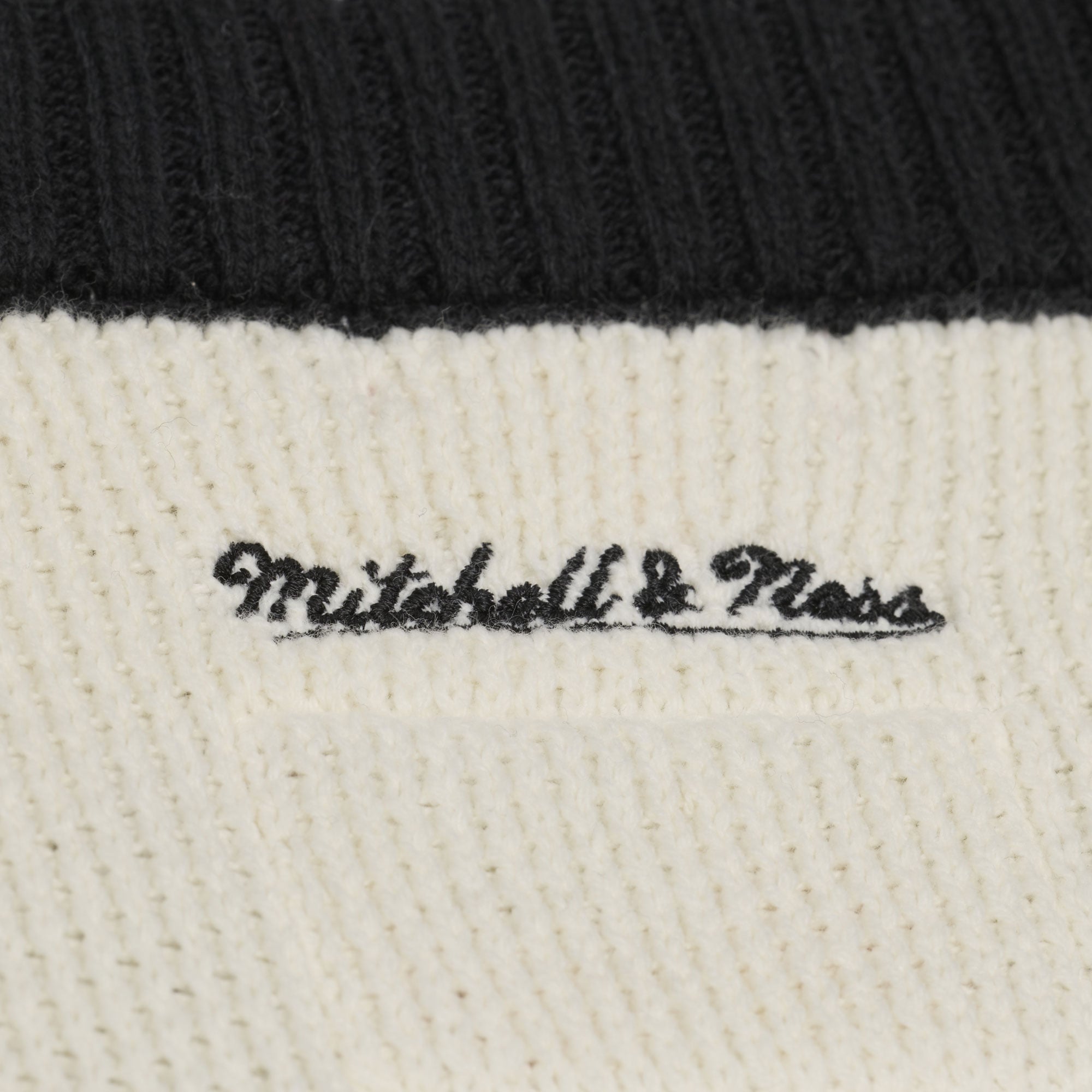Women's Mitchell & Ness Cream/Black Pittsburgh Steelers Retro Roots V-Neck Sweater