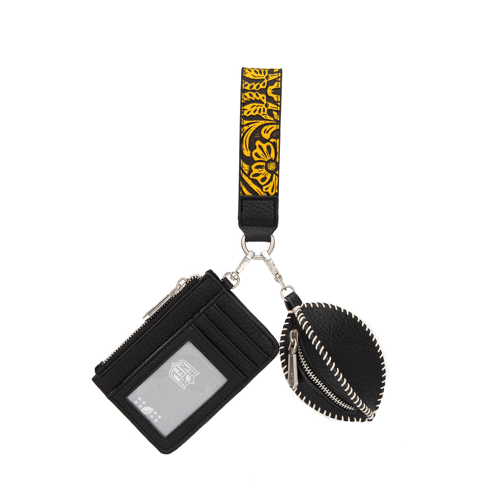 Portefeuille et bracelet porte-clés football américain Montana West Pittsburgh Steelers pour femme