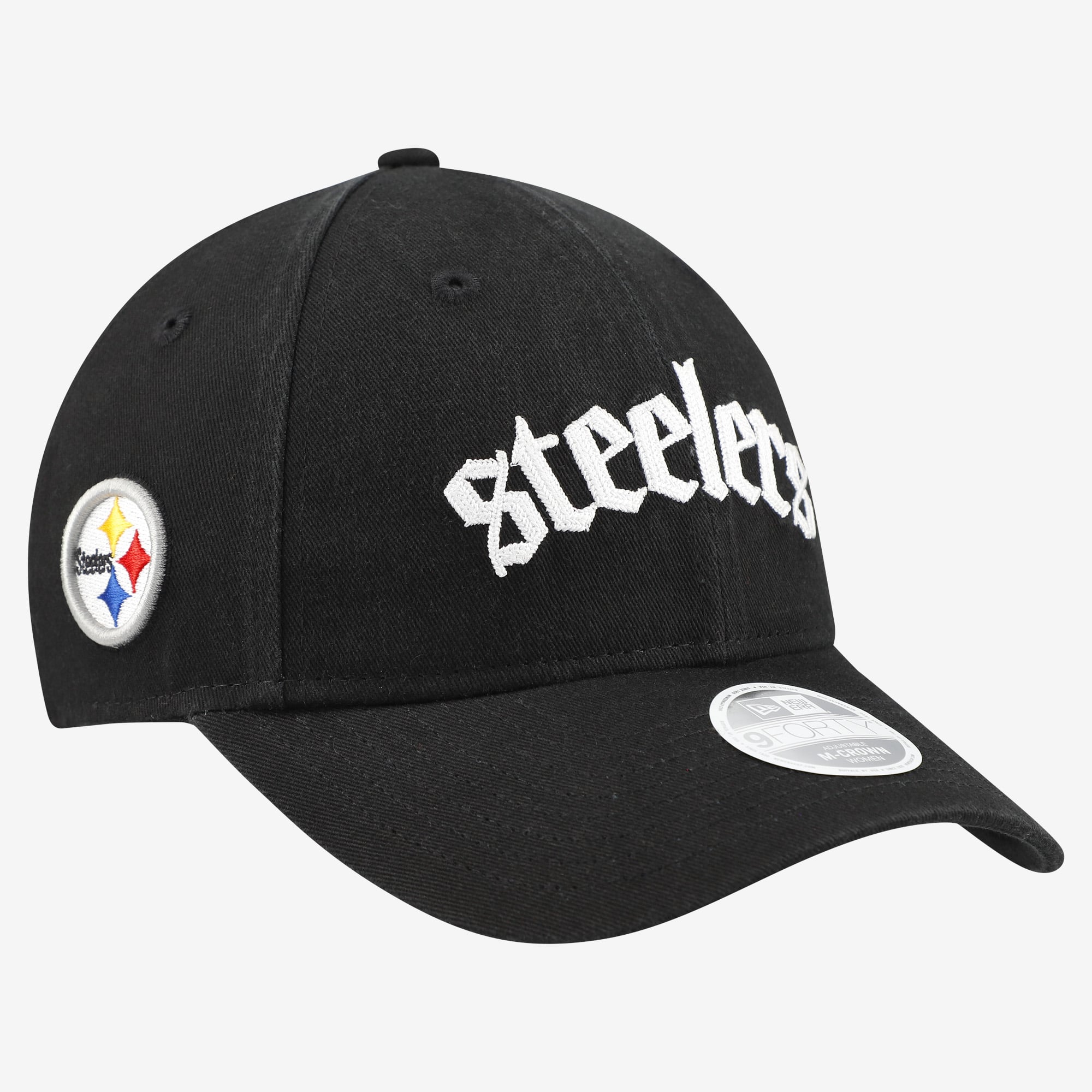 Casquette ajustable New Era noire Pittsburgh Steelers 9FORTY M-Crown pour femme