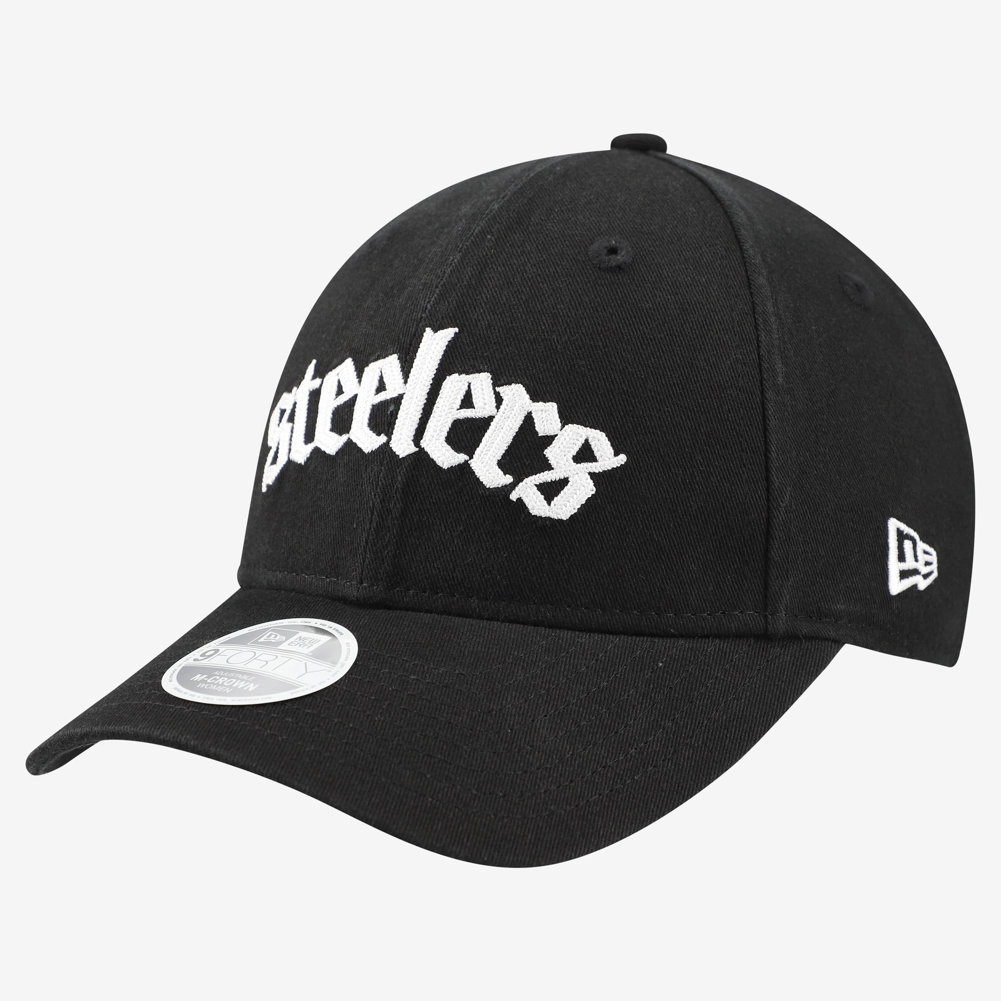 Casquette ajustable New Era noire Pittsburgh Steelers 9FORTY M-Crown pour femme