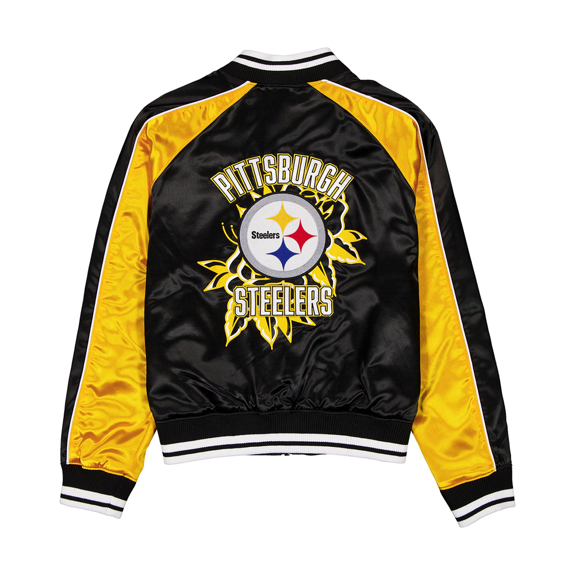 Veste en satin New Era noire Pittsburgh Steelers Lifestyle pour femme