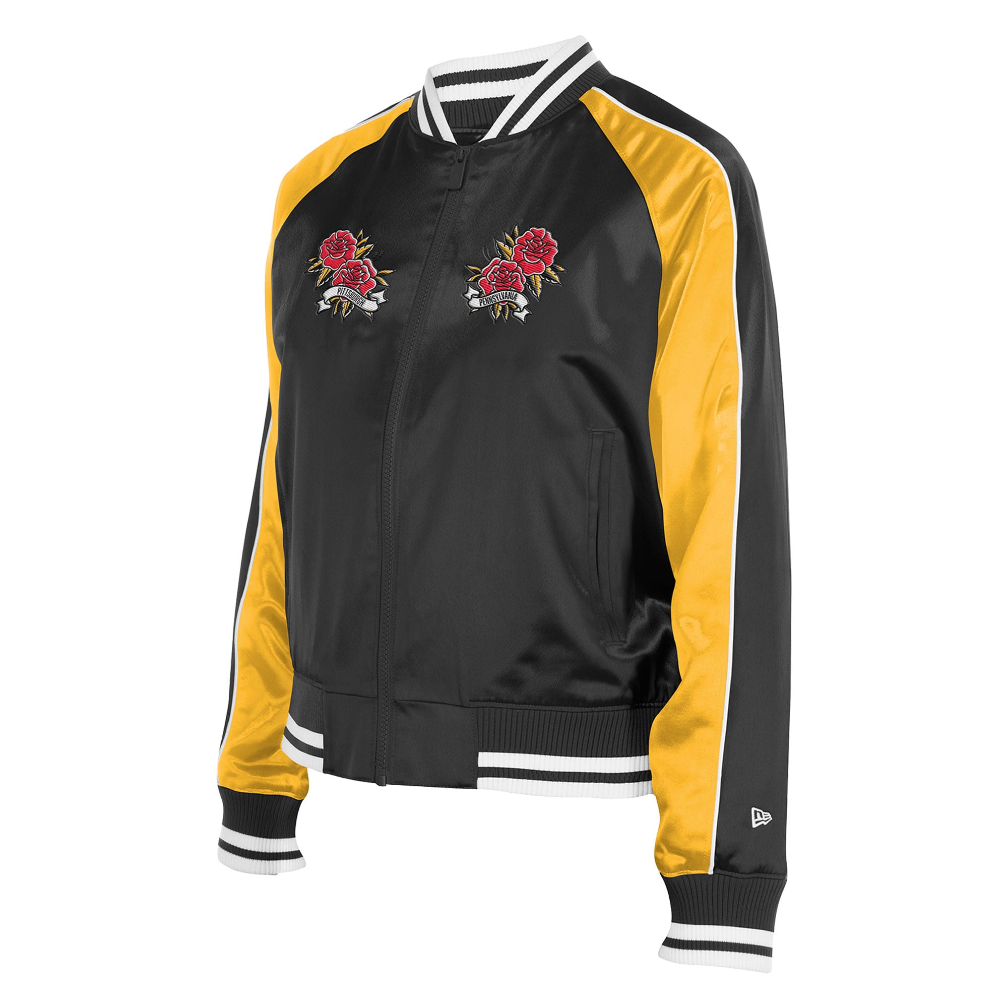 Veste en satin New Era noire Pittsburgh Steelers Lifestyle pour femme