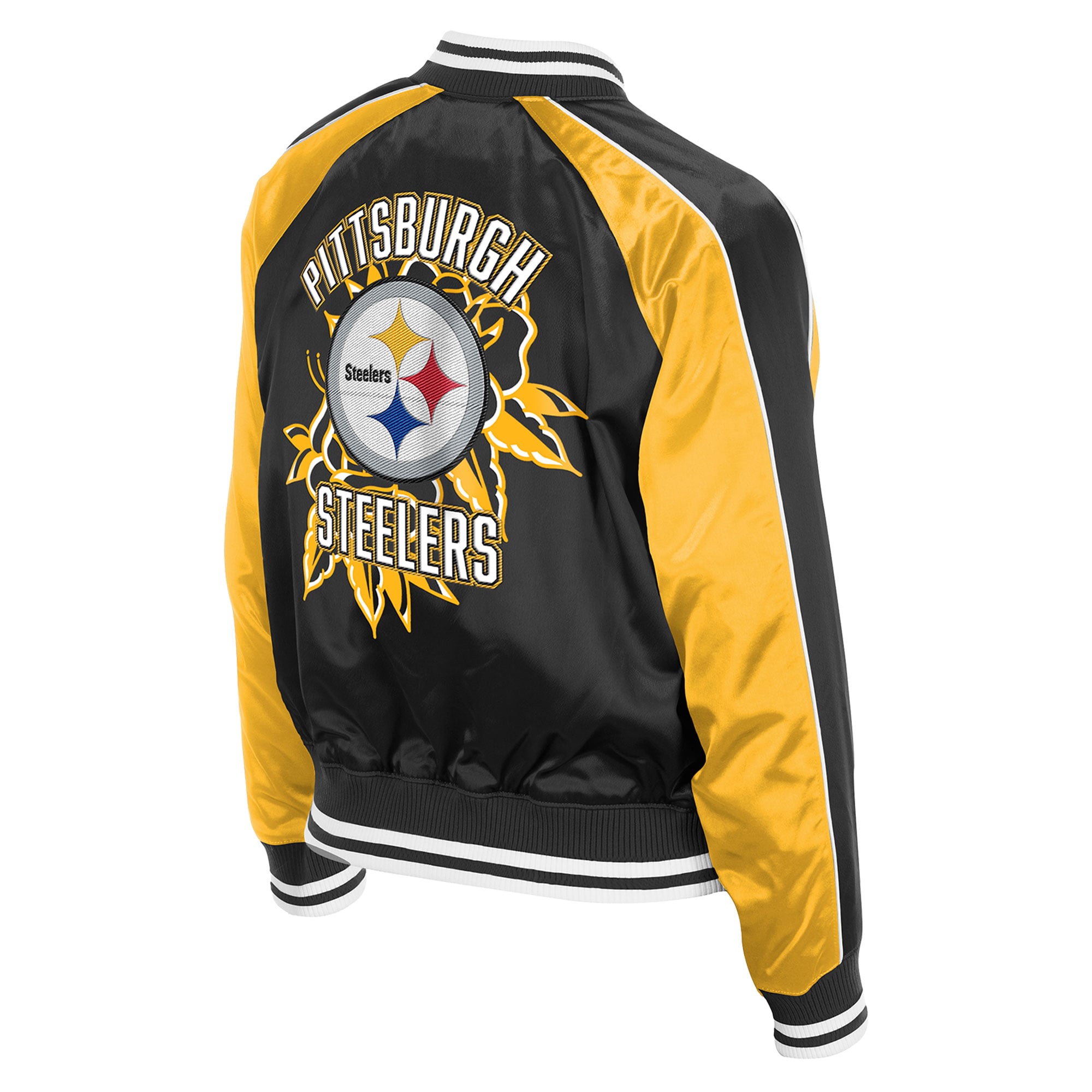 Veste en satin New Era noire Pittsburgh Steelers Lifestyle pour femme