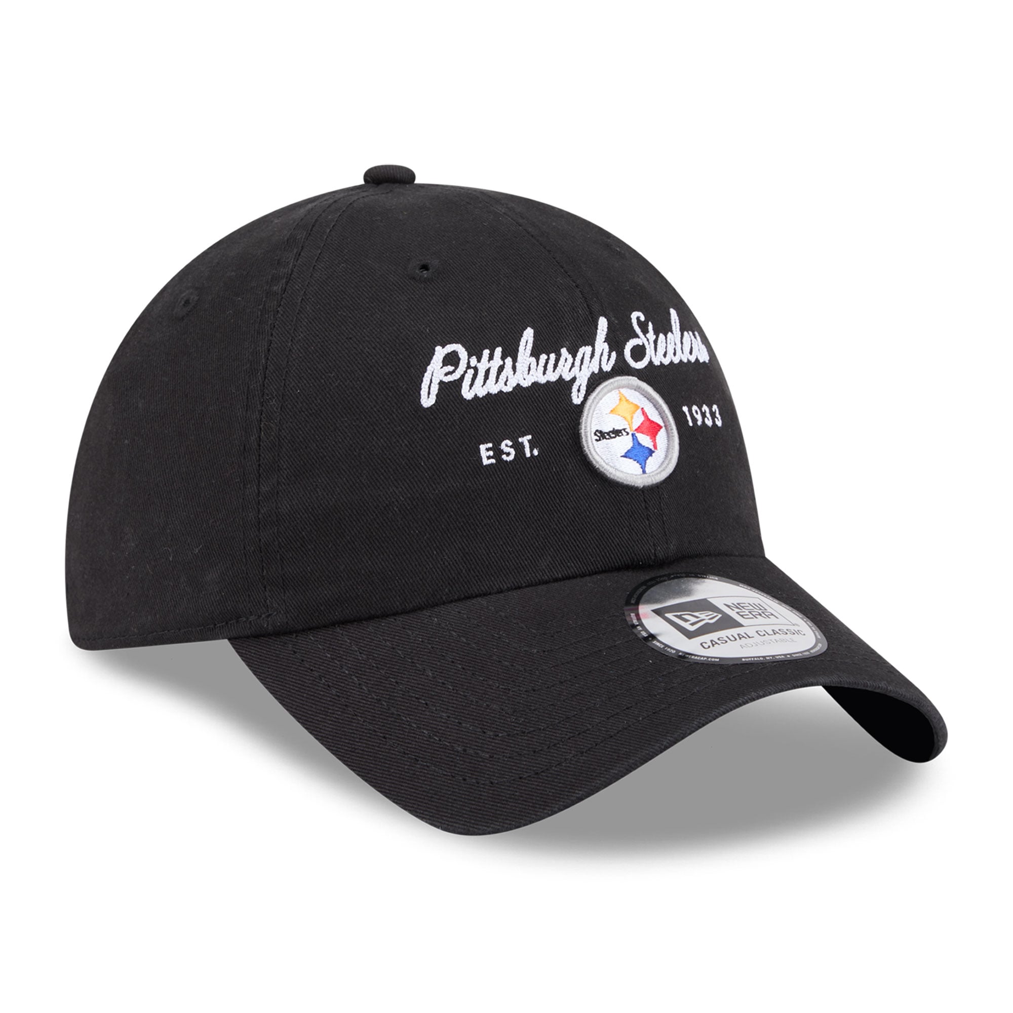 Women's New Era Black Pittsburgh Steelers Script Casual Classic Adjustable Hat