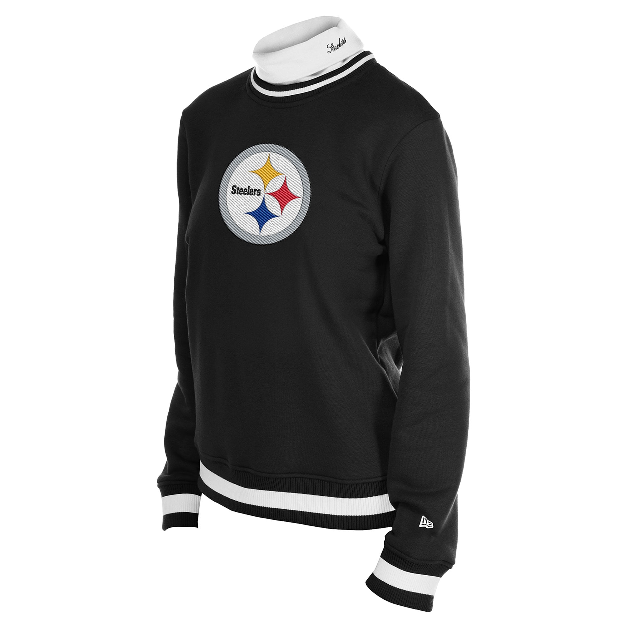 Pull à col roulé New Era noir Pittsburgh Steelers Sport Classics pour femme