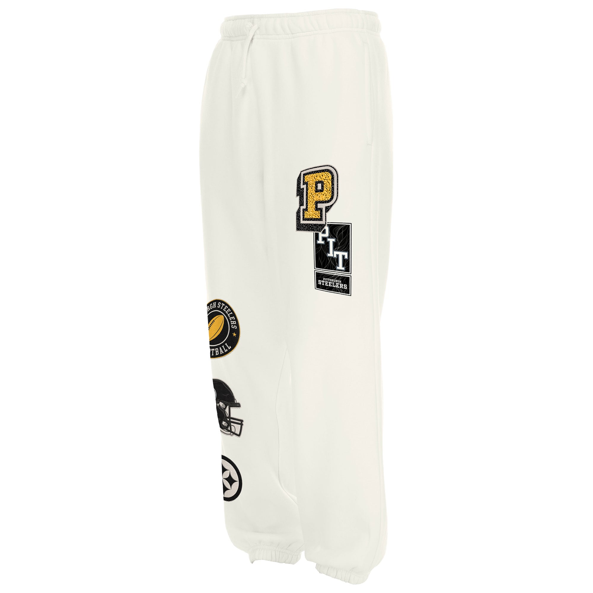 Pantalon de survêtement New Era crème Pittsburgh Steelers pour femmes