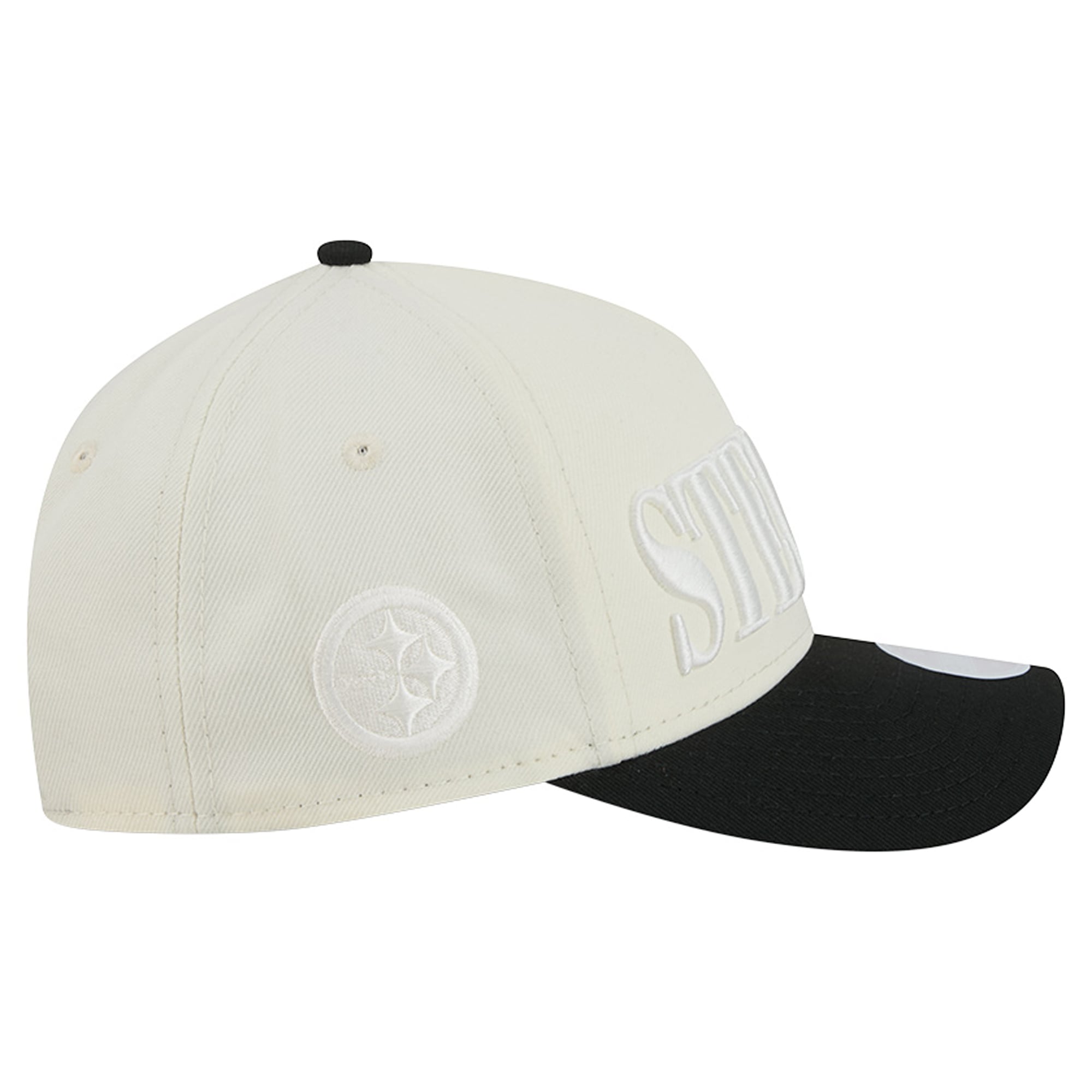 Women's New Era Cream/Black Pittsburgh Steelers Tonal A-Frame 9FORTY Adjustable Hat