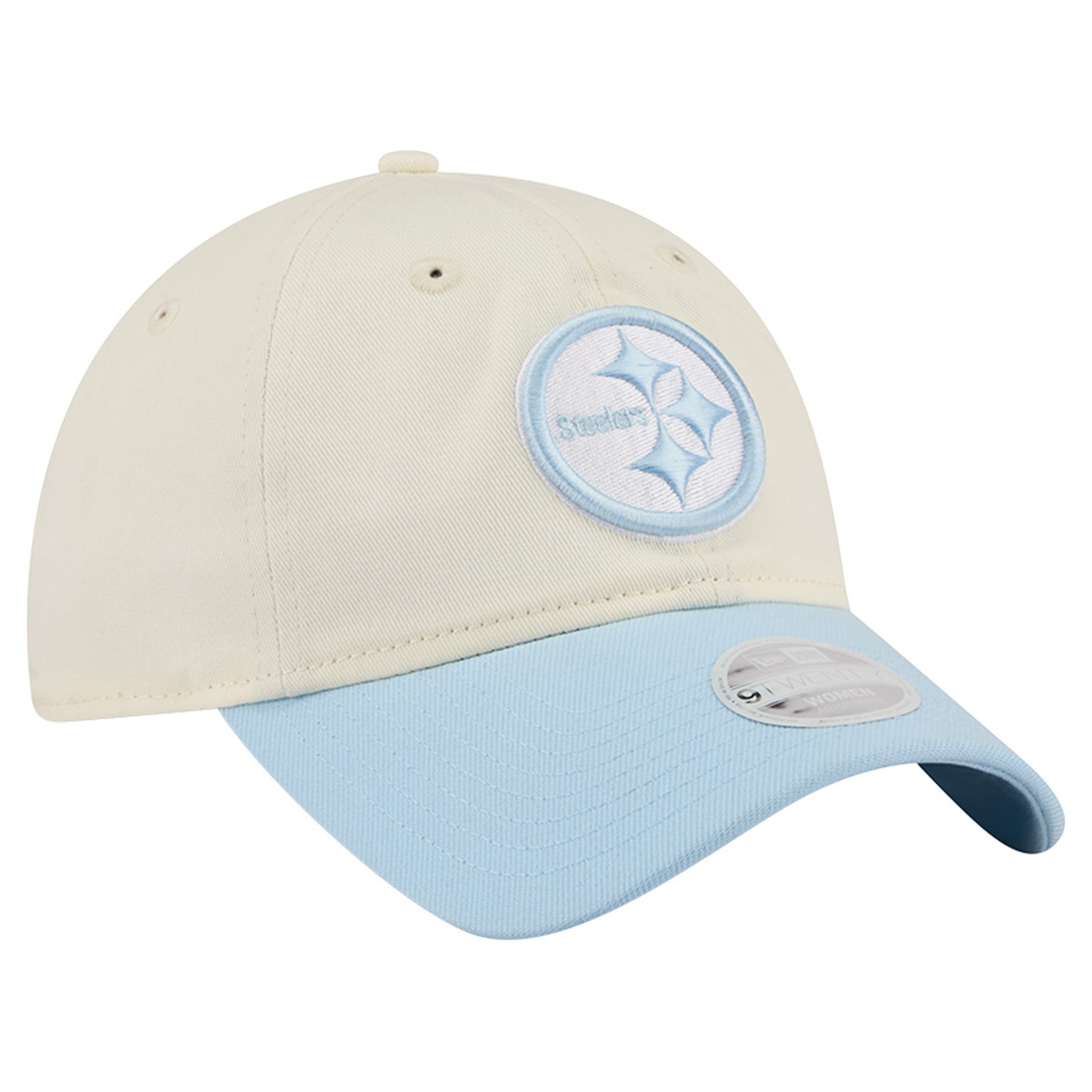 Casquette ajustable New Era crème/bleu côtier Pittsburgh Steelers 9TWENTY pour femme