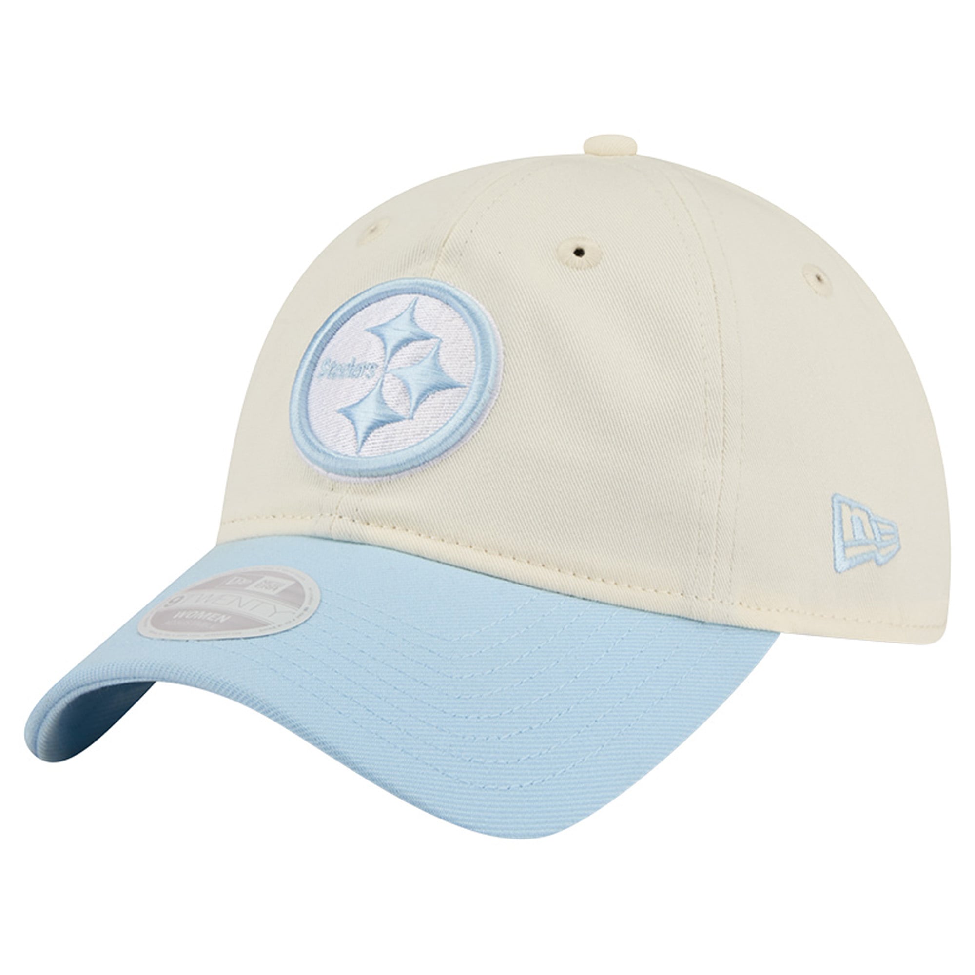 Casquette ajustable New Era crème/bleu côtier Pittsburgh Steelers 9TWENTY pour femme