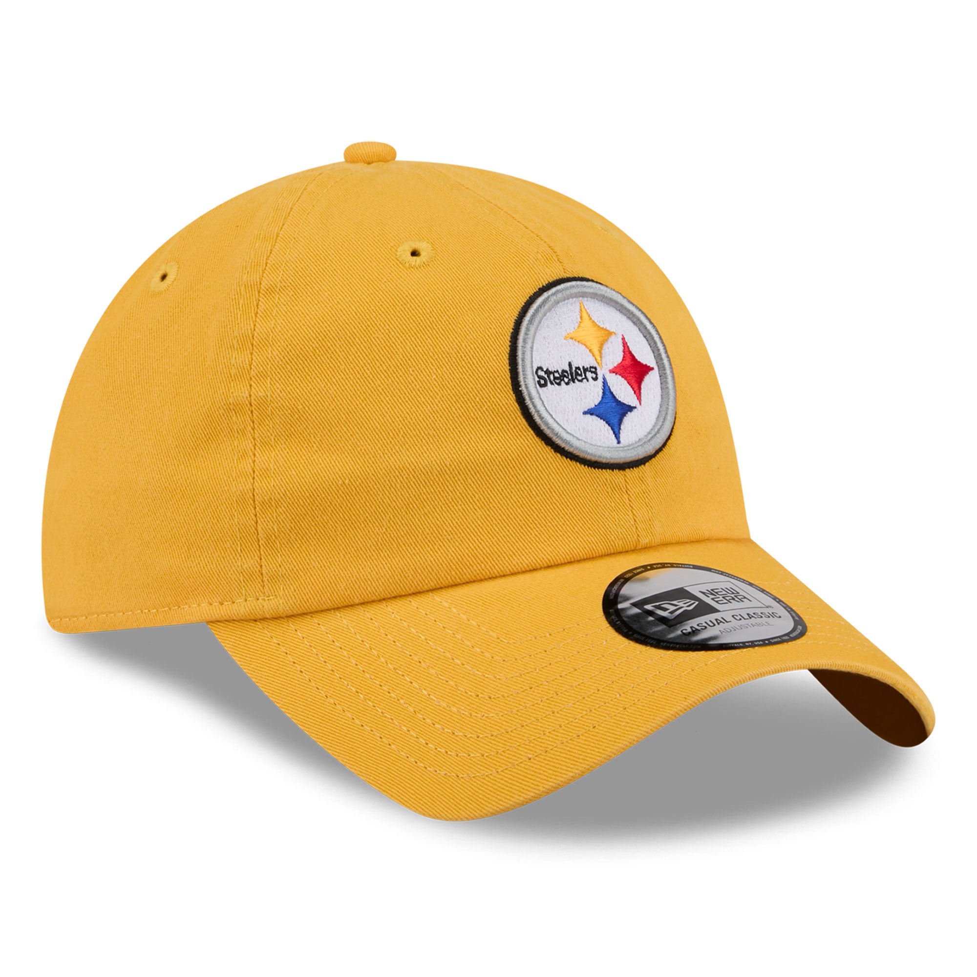Casquette New Era dorée Pittsburgh Steelers pour femme, style rétro, classique et ajustable