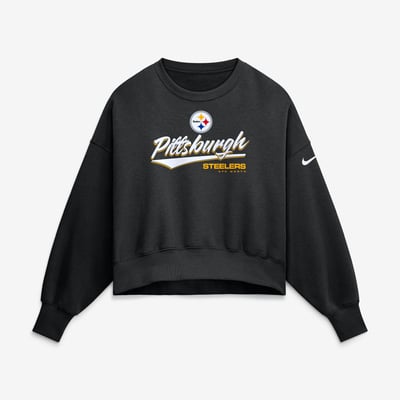 Sweat-shirt polaire surdimensionné Phoenix pour femme, Nike Pittsburgh Steelers - Noir