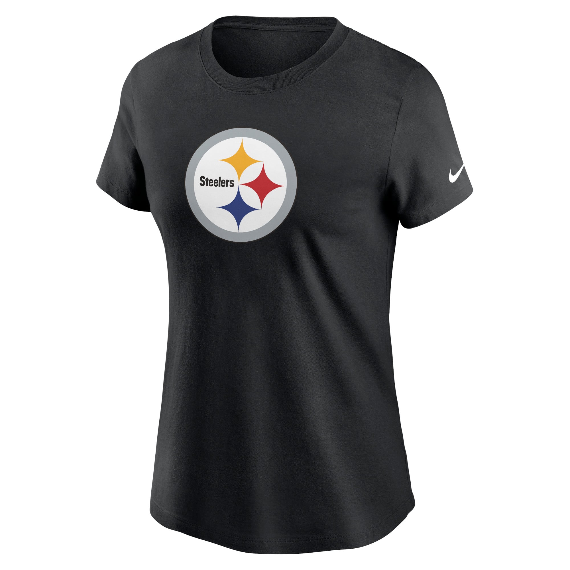 T-shirt Nike noir avec logo principal des Pittsburgh Steelers pour femme