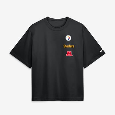 Pittsburgh Steelers Nike Women's Primetime Premium Essential Loose Fit Boxy T-Shirt - Black