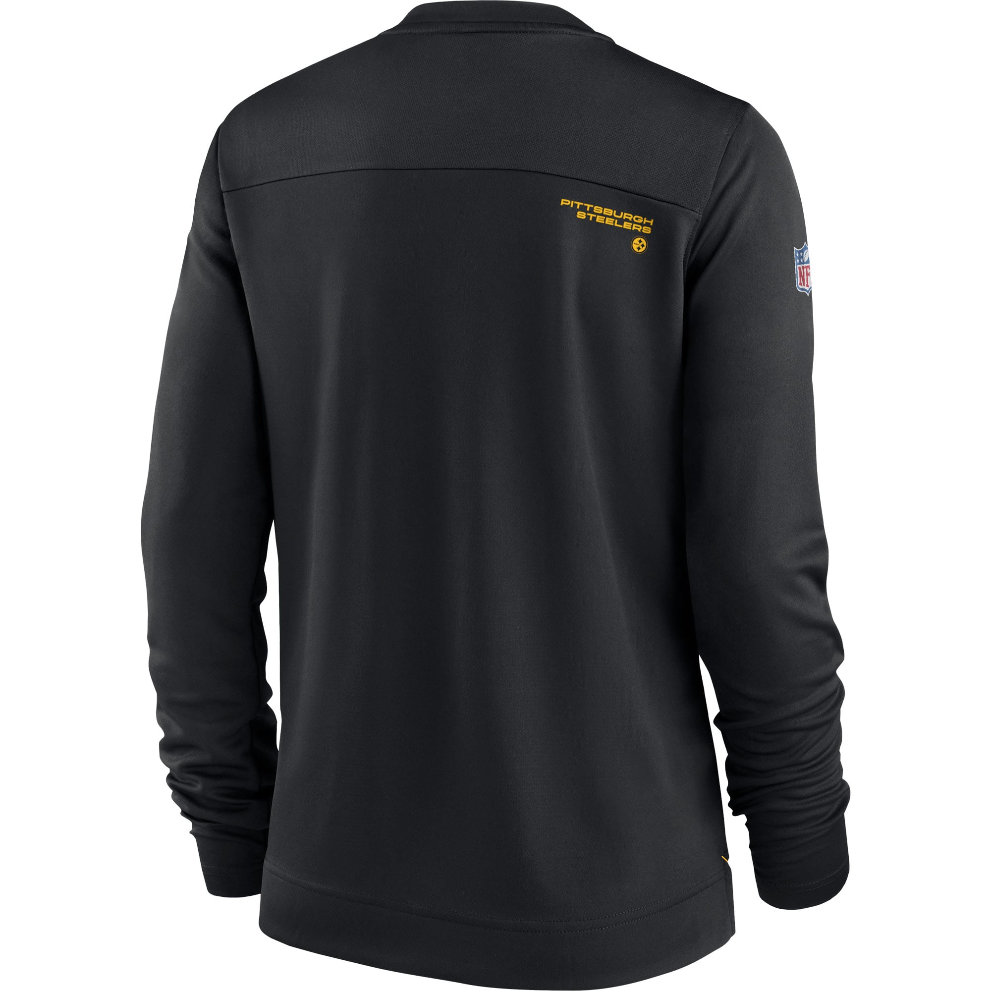 T-shirt Nike Pittsburgh Steelers Top Coach Performance à manches longues et col en V pour femme, noir