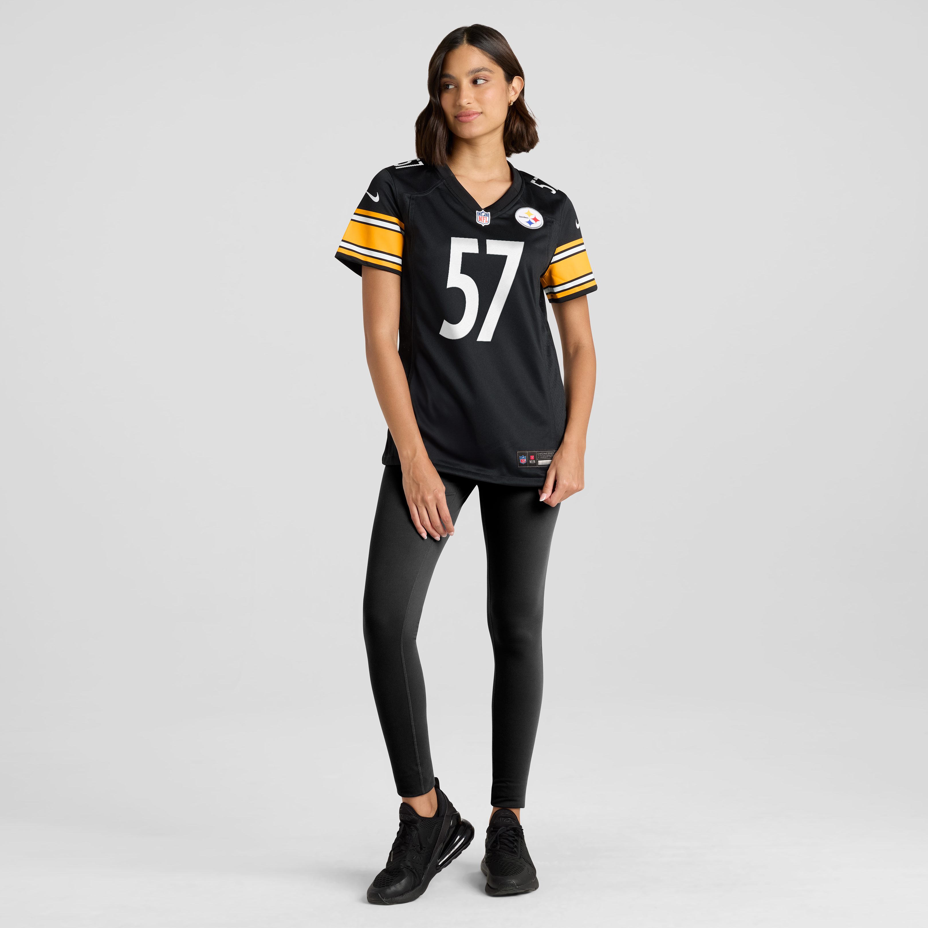 Maillot de match Nike Bradyn Swinson noir des Steelers Pittsburgh pour femmes