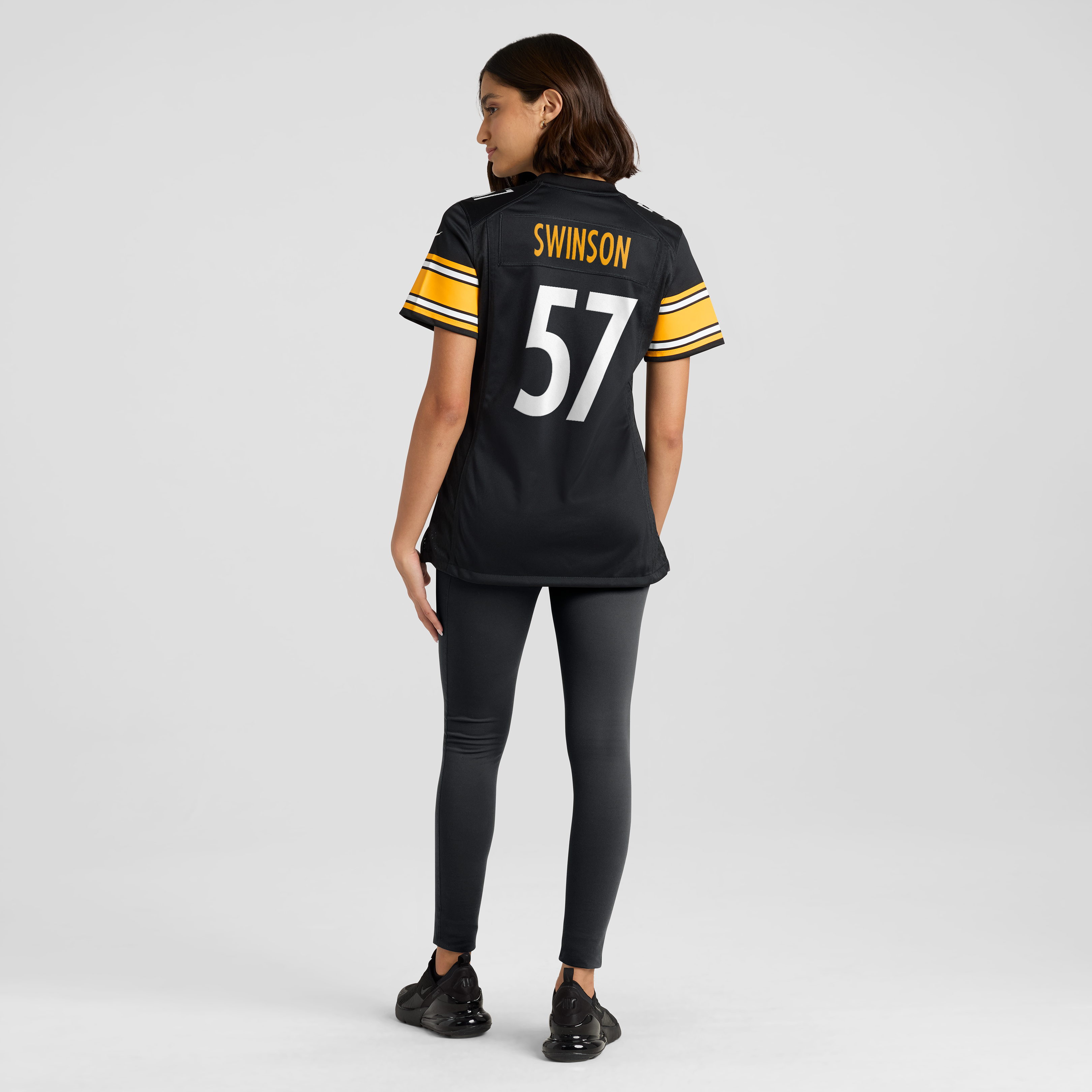 Maillot de match Nike Bradyn Swinson noir des Steelers Pittsburgh pour femmes