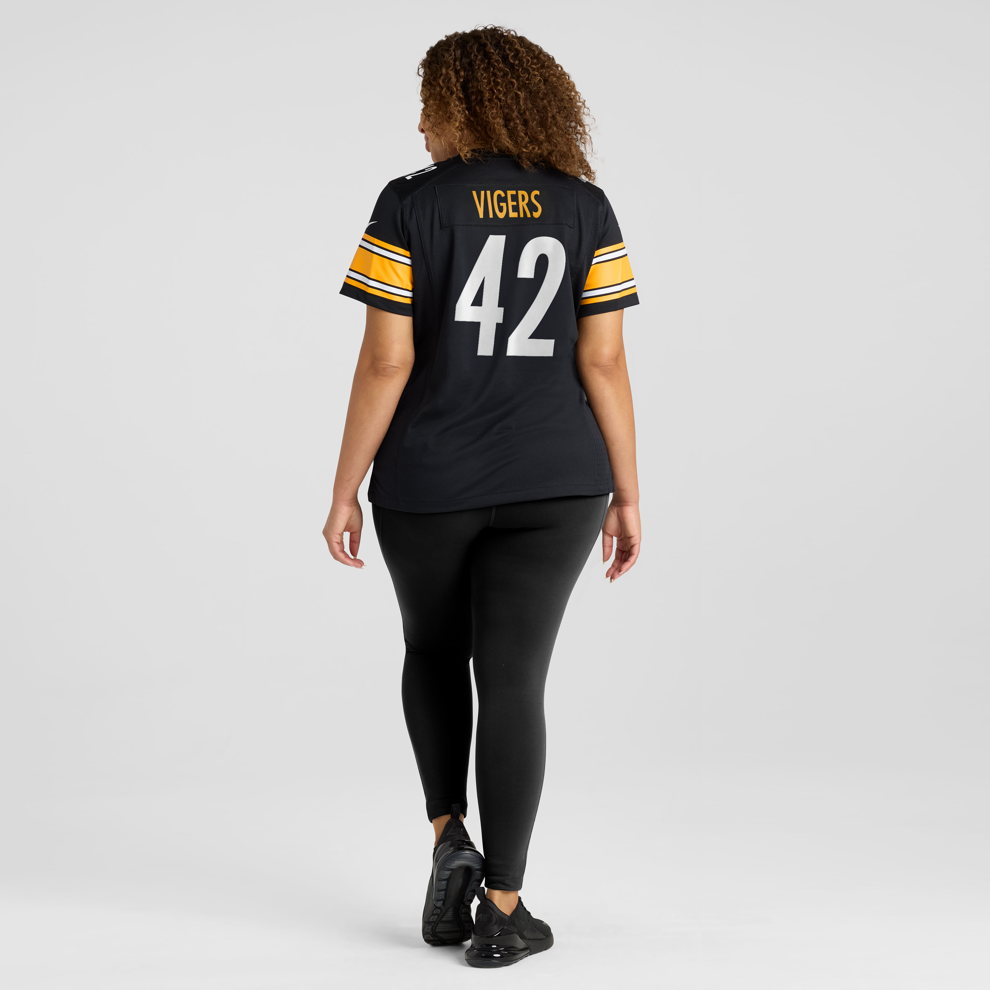 Maillot de match Nike Car'lin Vigers noir pour femme, équipe des Steelers Pittsburgh