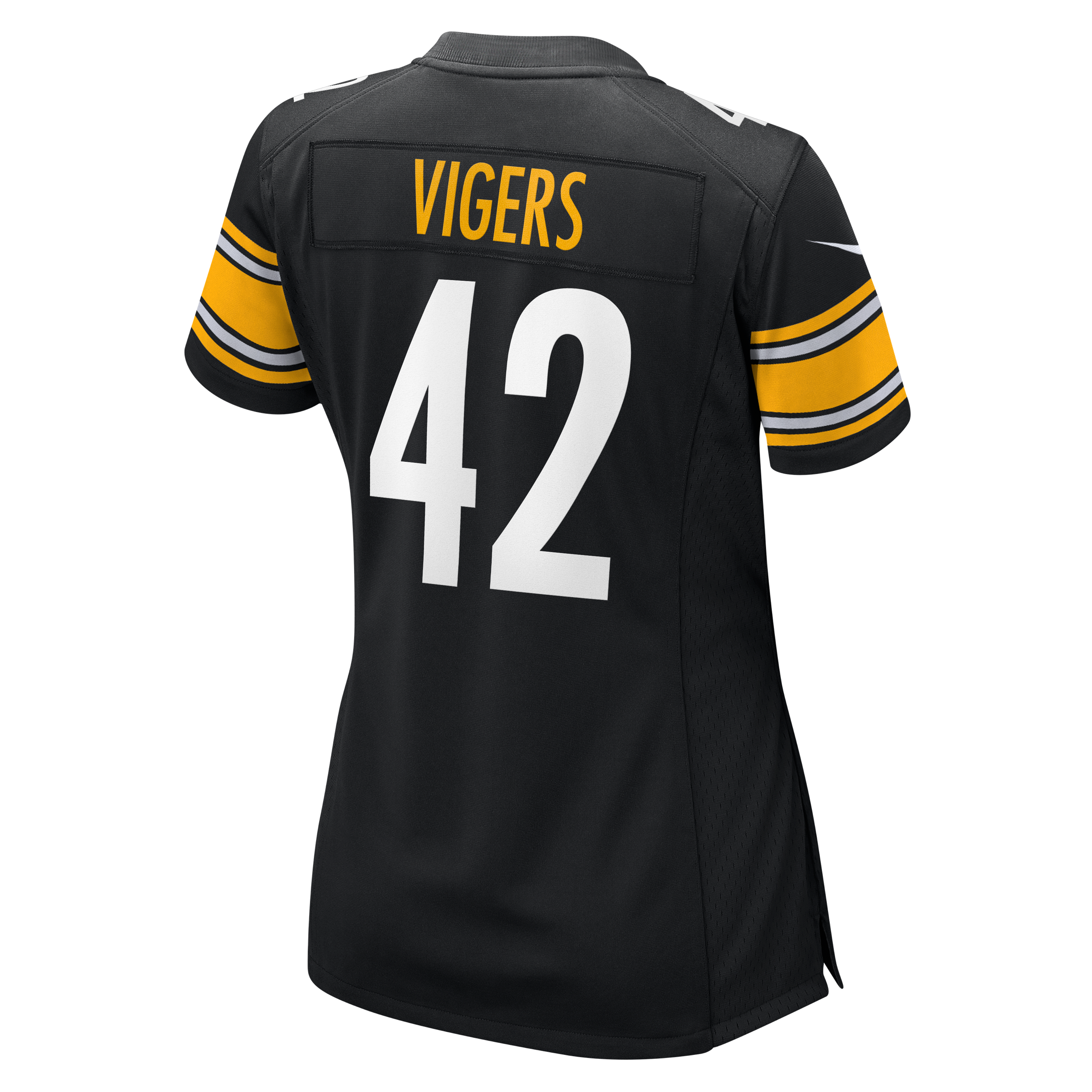 Maillot de match Nike Car'lin Vigers noir pour femme, équipe des Steelers Pittsburgh