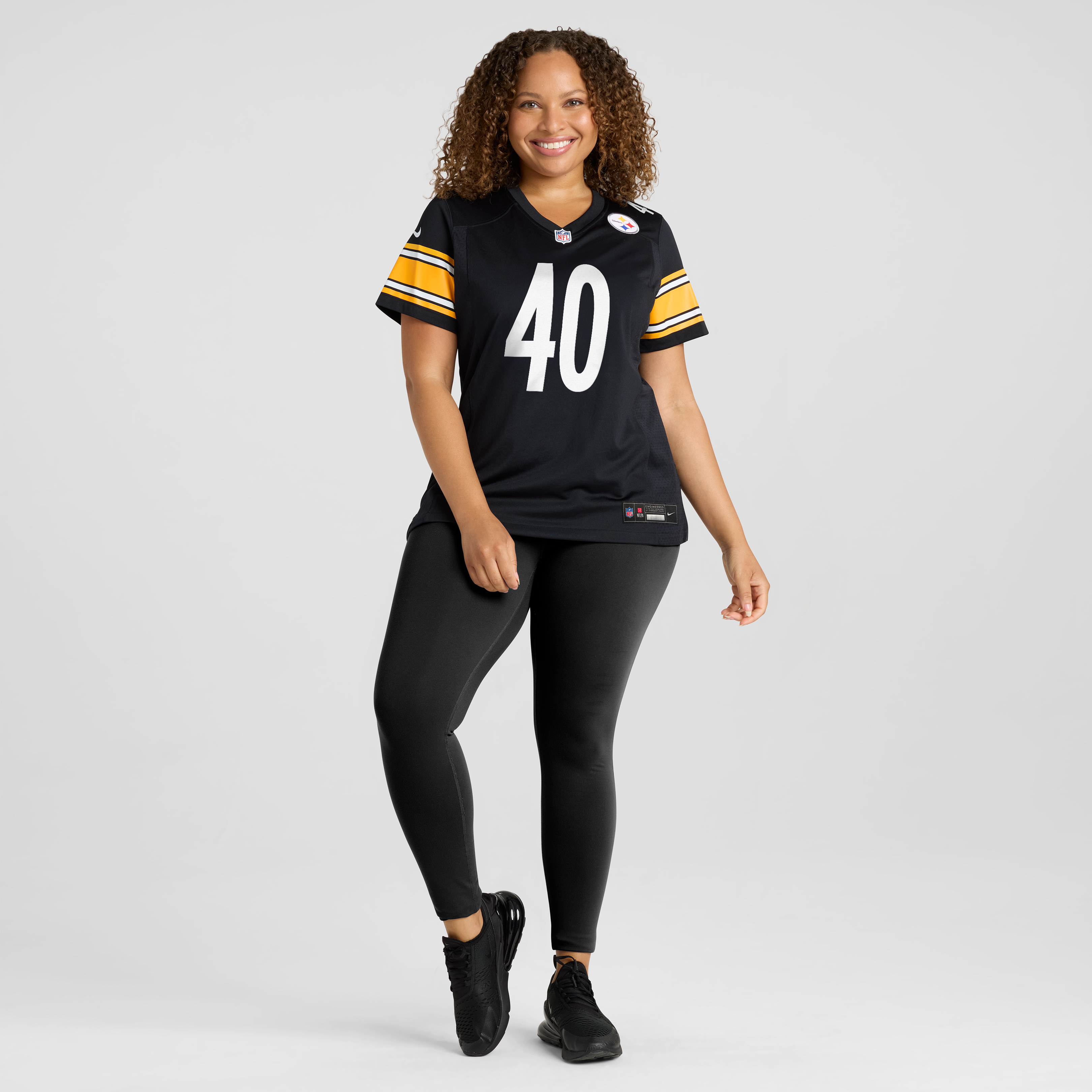 Maillot de match Nike Doneiko Slaughter noir pour femme, Pittsburgh Steelers