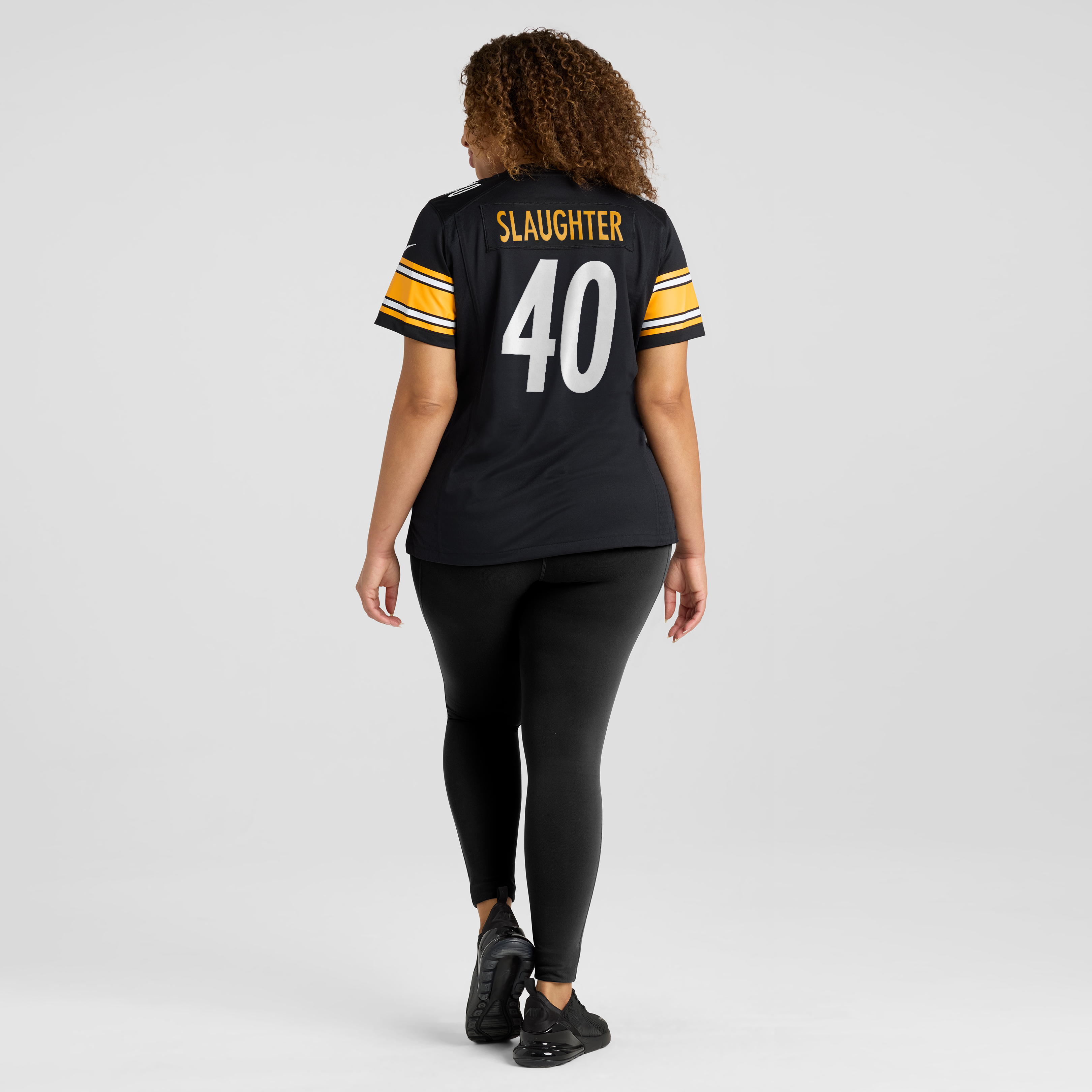 Maillot de match Nike Doneiko Slaughter noir pour femme, Pittsburgh Steelers
