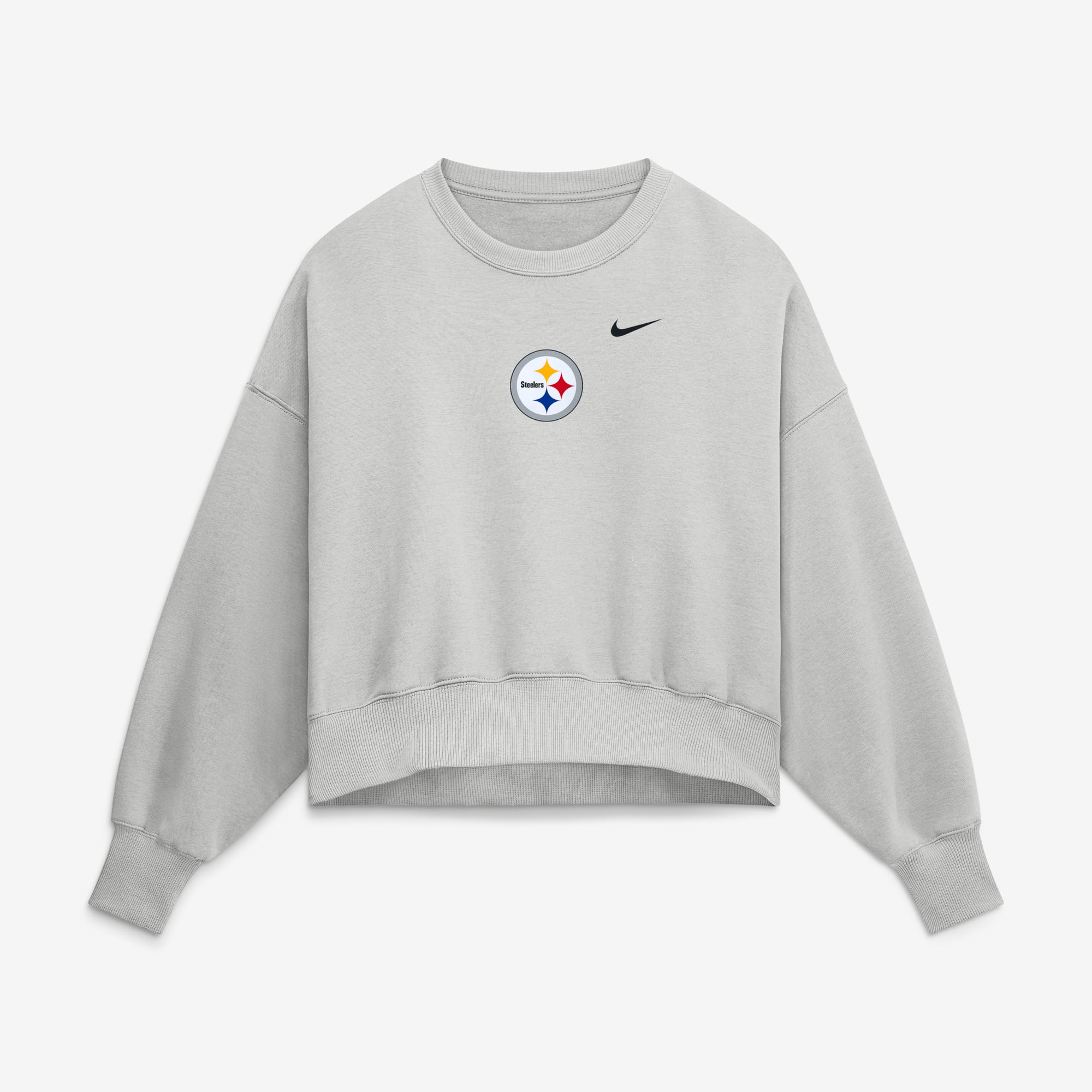 Sweat-shirt polaire surdimensionné Nike gris Pittsburgh Steelers Primetime Phoenix pour femme