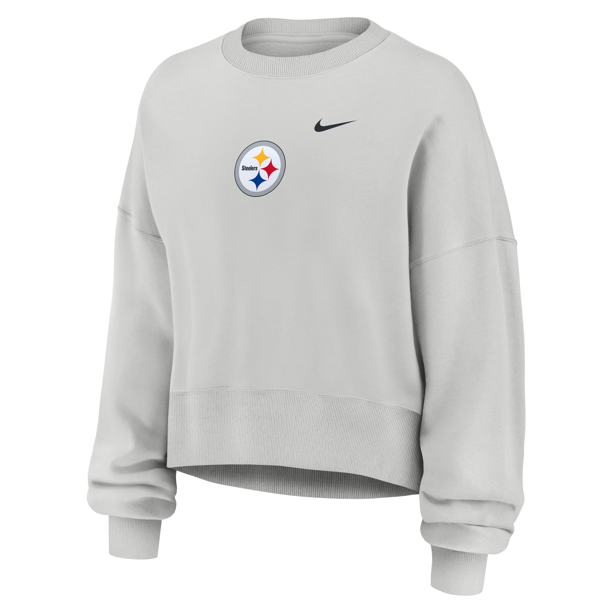 Sweat-shirt polaire surdimensionné Nike gris Pittsburgh Steelers Primetime Phoenix pour femme