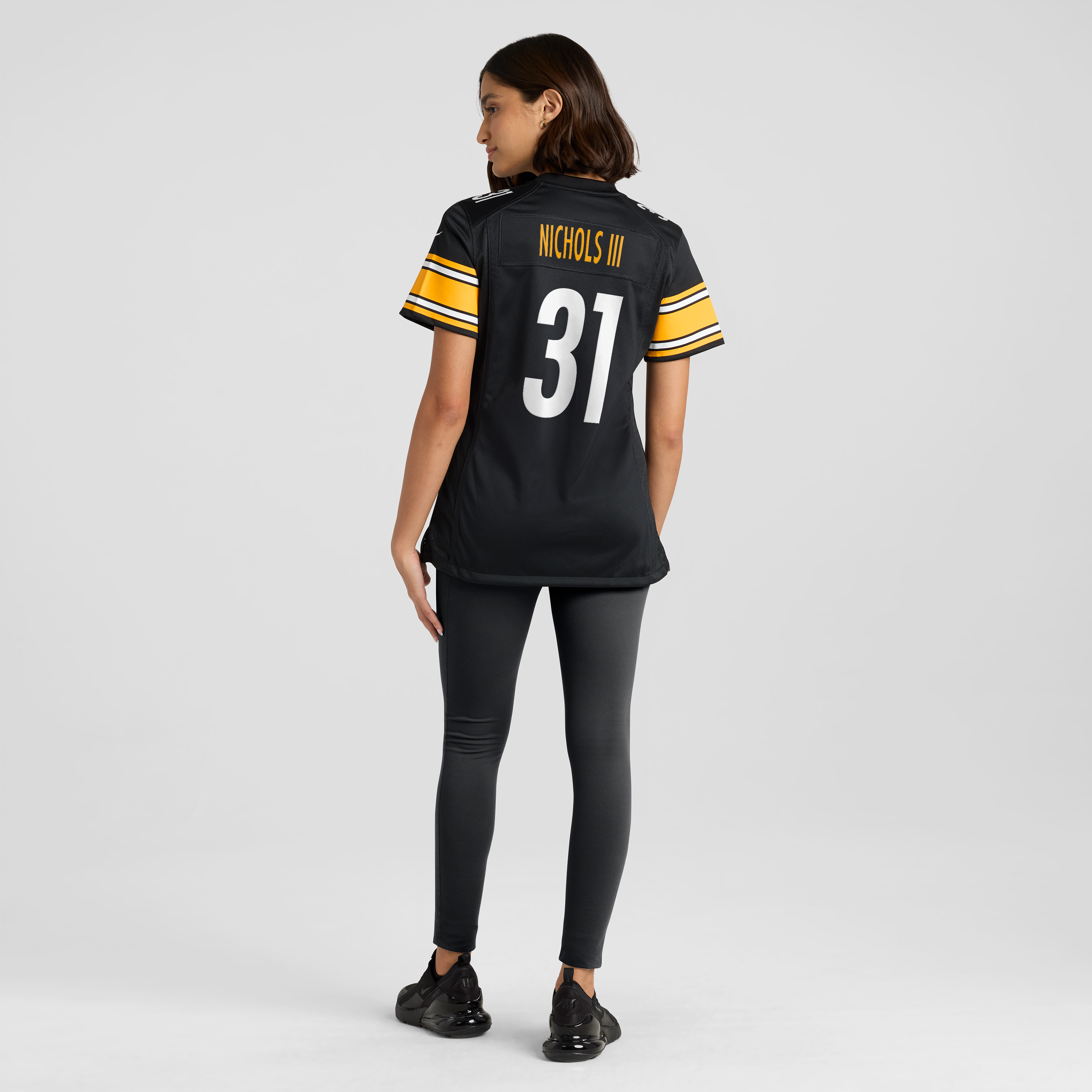 Women's Nike Lew Nichols III Black Pittsburgh Steelers Team Game Jersey