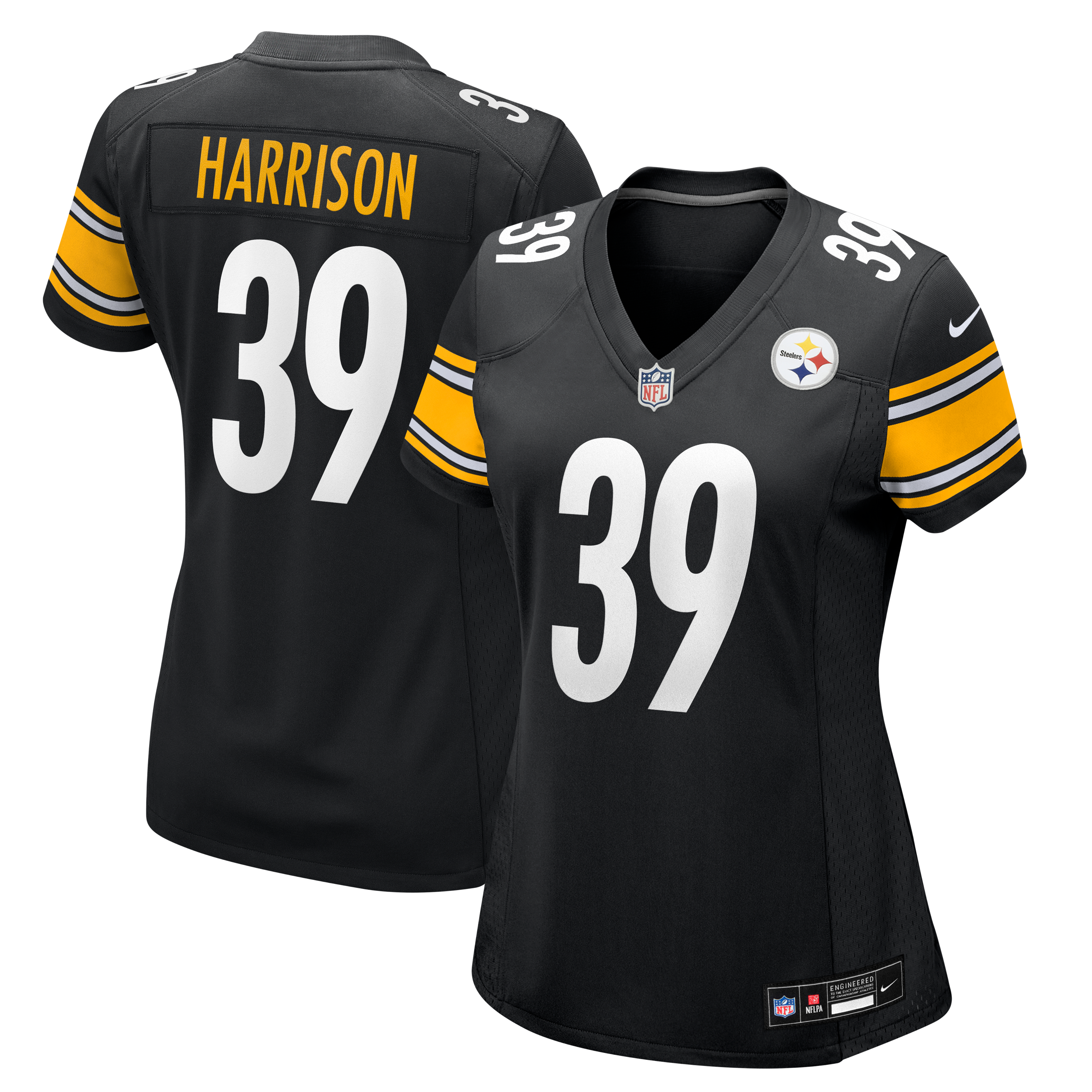 Women's Nike Malik Harrison Black Pittsburgh Steelers Team Game Jersey