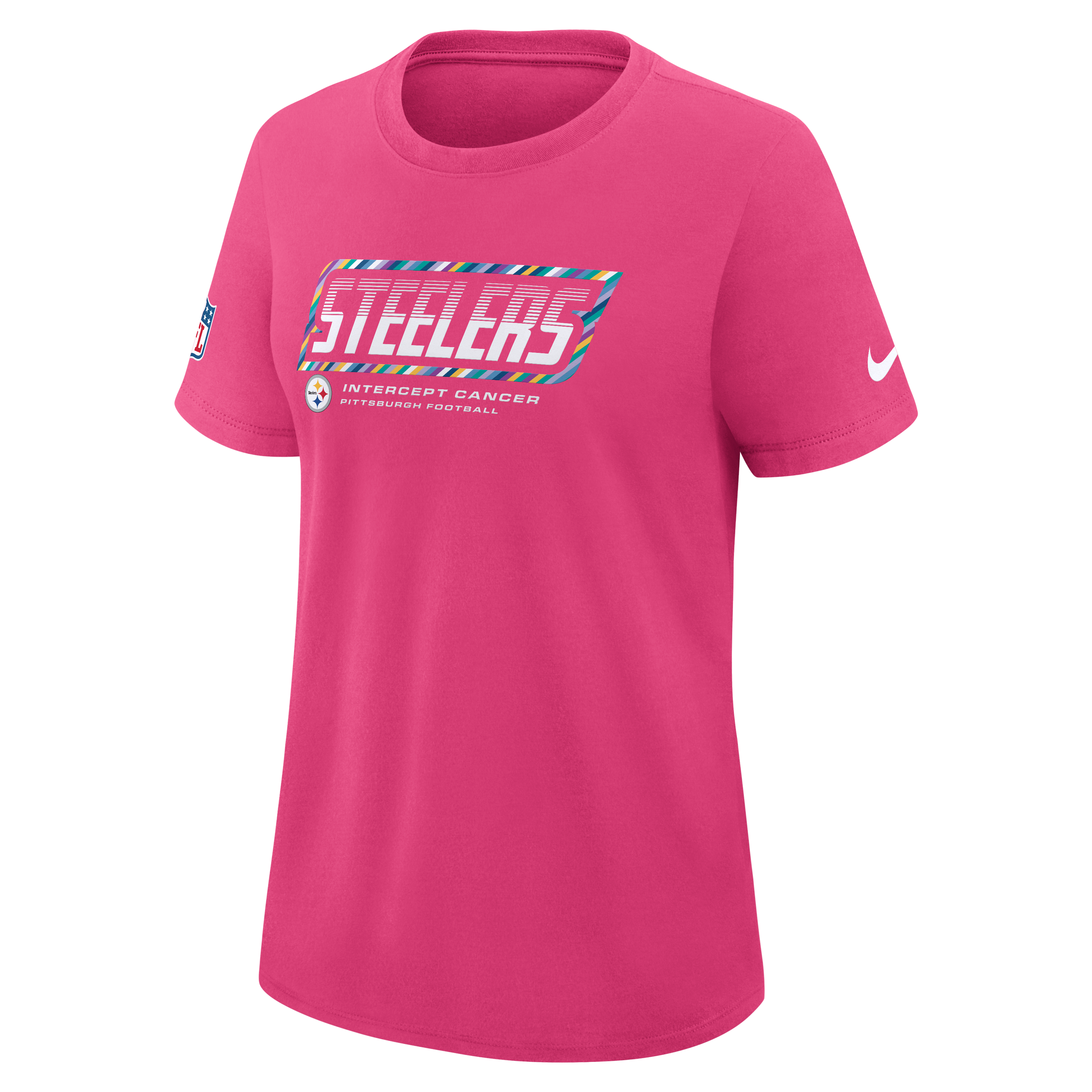 Women's Nike Pink Pittsburgh Steelers 2026 NFL Crucial Catch Tri-Blend Dri-FIT T-Shirt