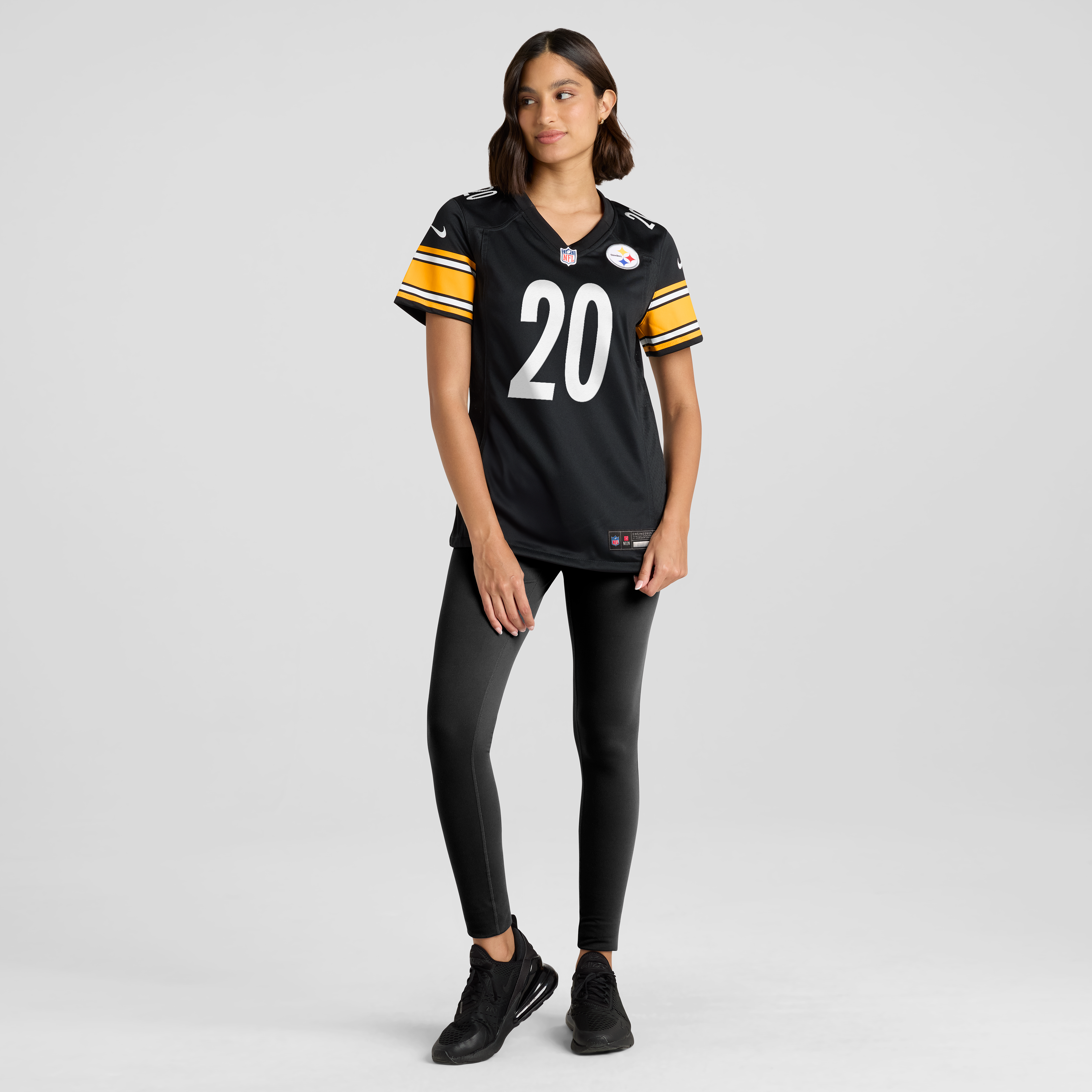 Maillot de match Nike Rayshawn Jenkins noir pour femme, Pittsburgh Steelers