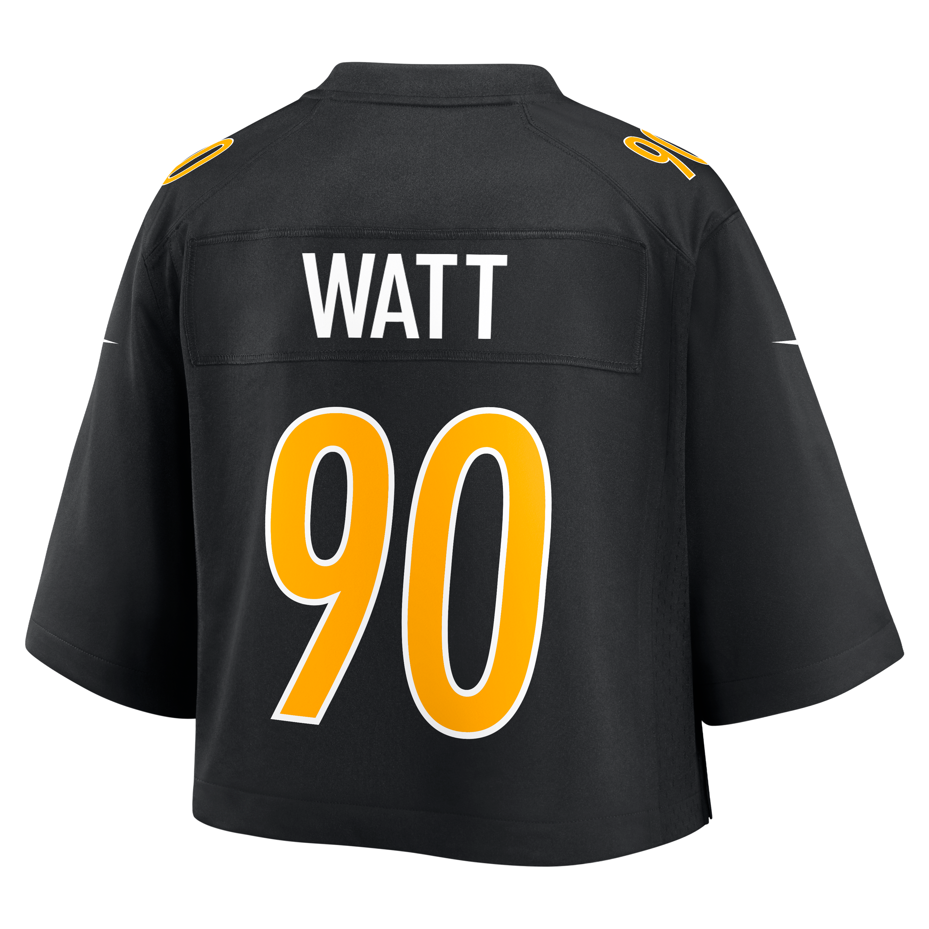 Maillot de match court Nike T.J. Watt noir Pittsburgh Steelers pour femme